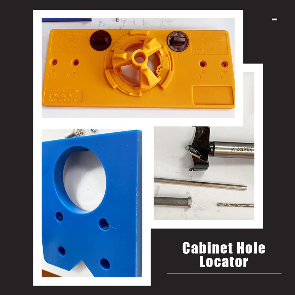 35mm Cabinet Hinge Drilling Jig - Punch Hinge Positioner Tool Kit for Precise DIY Woodworking - Perfect for Cabinet Doors, Furniture Making & Home Improvement Projects