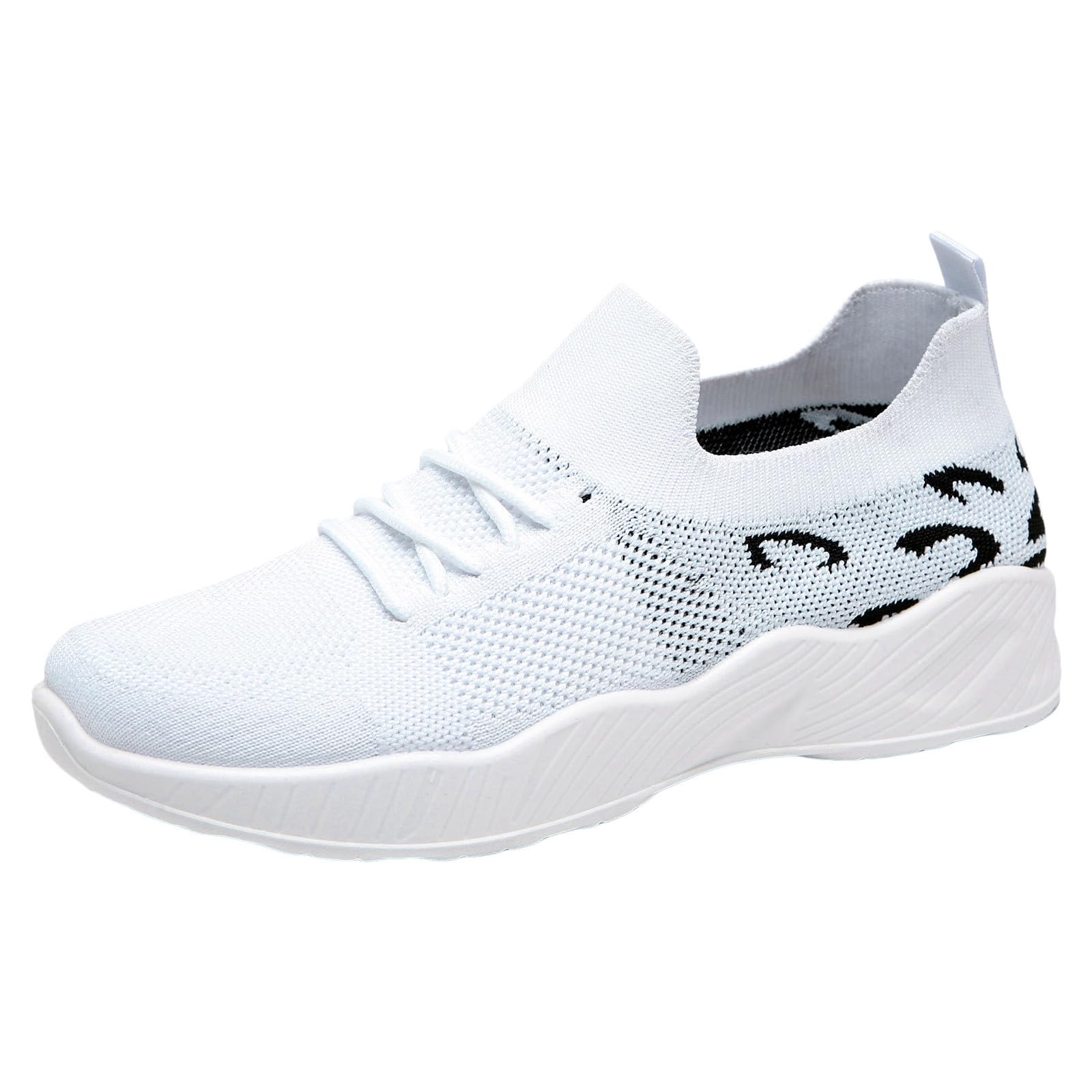 Lightweight Women's Walking Shoes - Comfortable Lace-Up Sneakers with Soft Sole for Travel & Outdoor Activities | Leopard Print Flat Shoes for Casual Wear, Running Errands & Daily Comfort