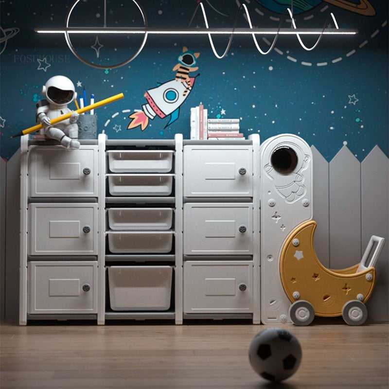 Space-Themed Toy Storage Organizer - Astronaut Design Kids Toy Box for Playroom & Bedroom Organization | Perfect for Storing Toys, Books & Games