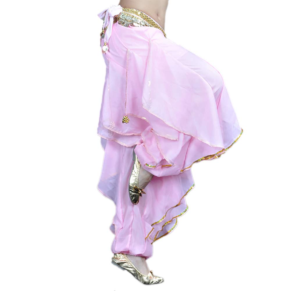 Belly Dance Harem Pants for Women - Tribal Baggy Arabic Yoga Pants - Comfortable Hippie Boho Pants for Dance, Halloween Costume, and Festival Wear