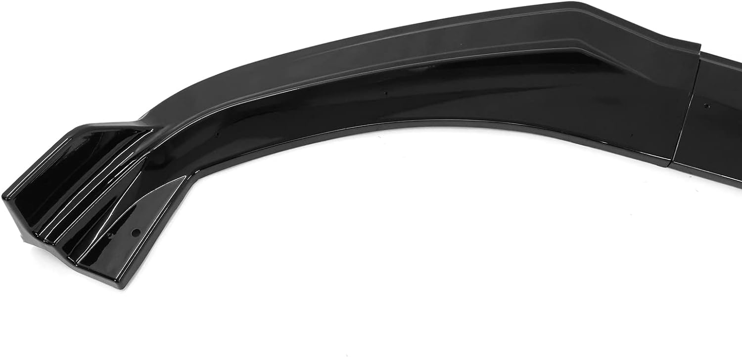 2021-2025 Ford Mustang Mach E IKON 3PC Front Bumper Lip Spoiler - Glossy Black PP Material - Enhance Style & Aerodynamics - Perfect for Street Racing & Car Shows