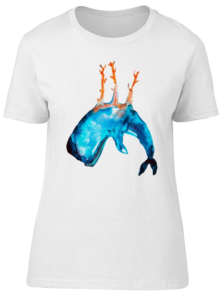 Smartprints Amazing Blue Whale Watercolor T-Shirt for Men - Soft Cotton Graphic Tee for Casual Wear, Beach Outings & Whale Watching Adventures
