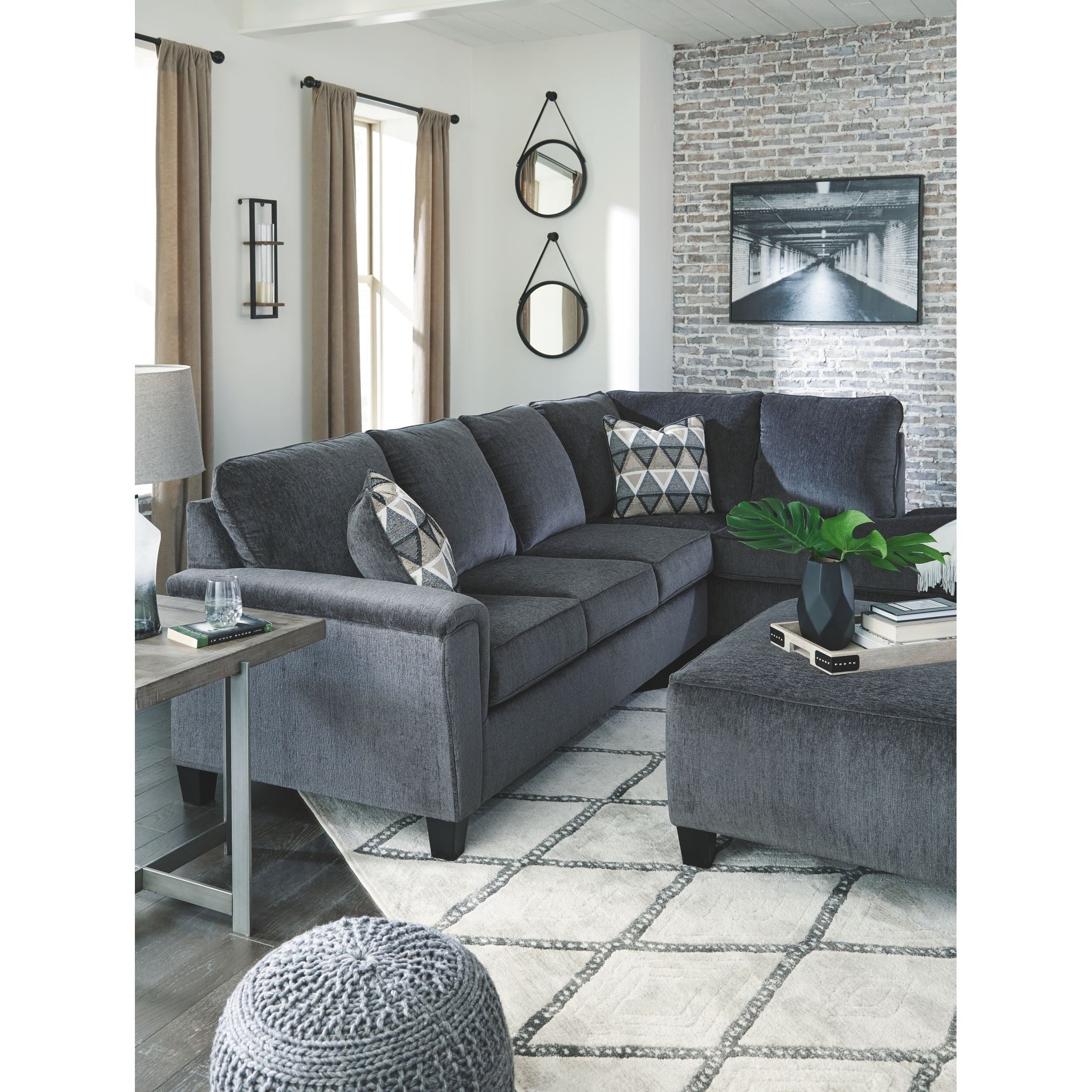 Abinger 2-Piece Sectional Sofa with Chaise Lounge - Modern L-Shaped Living Room Couch for Small Spaces, Apartment & Family Room Furniture
