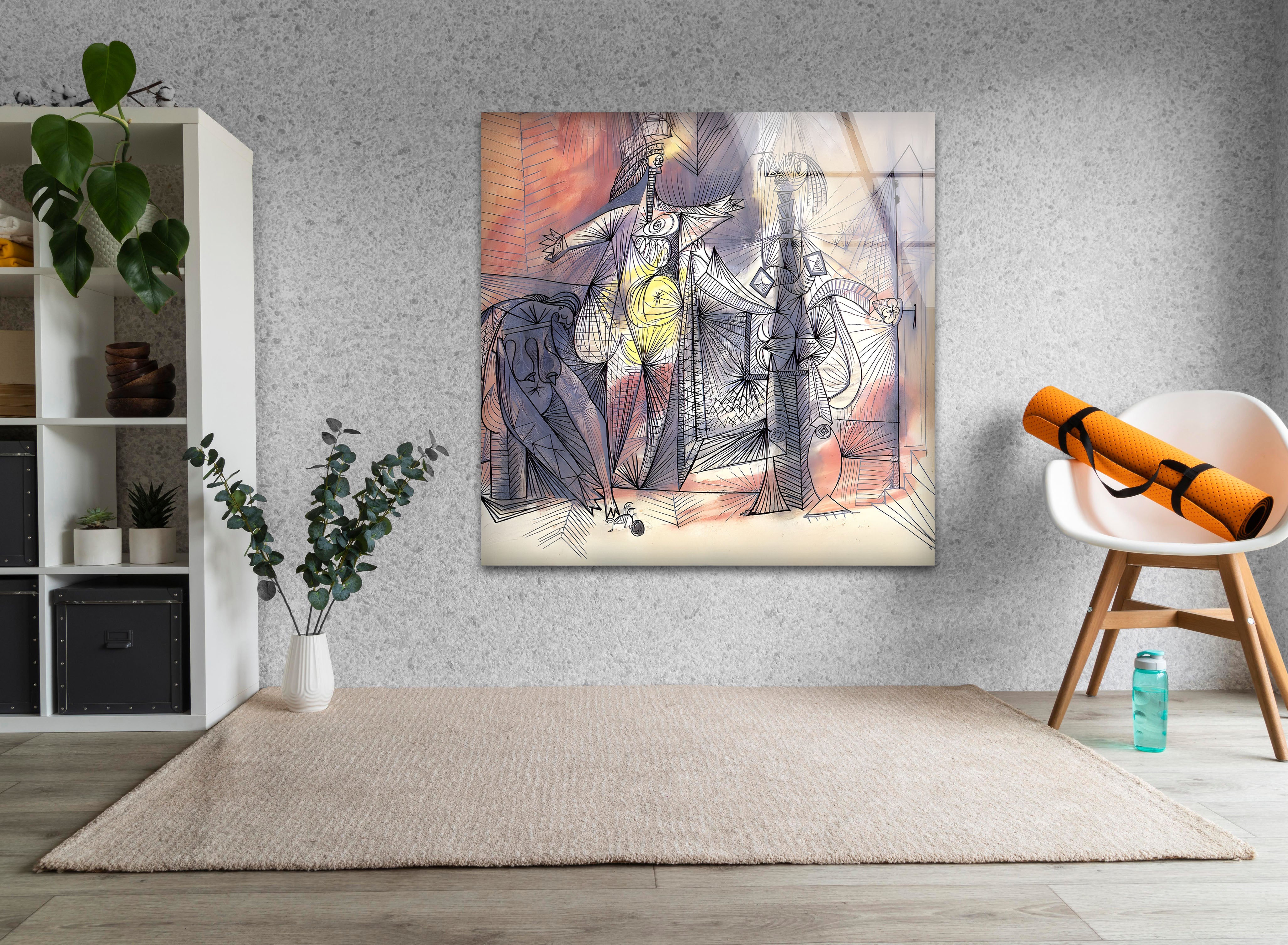 Pablo Picasso 'Bathers With Crab' Glass Wall Art - Stunning Home Decor for Living Room, Bedroom & Office
