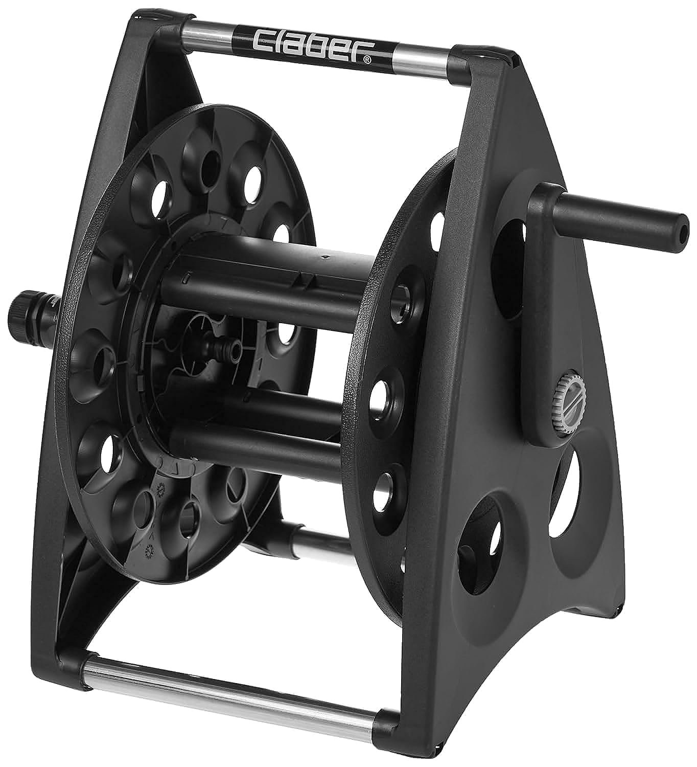 Claber Kiros Slim Polypropylene (PP) Garden Hose Reel - Compact & Durable Water Hose Storage for Outdoor, Lawn, and Garden Use