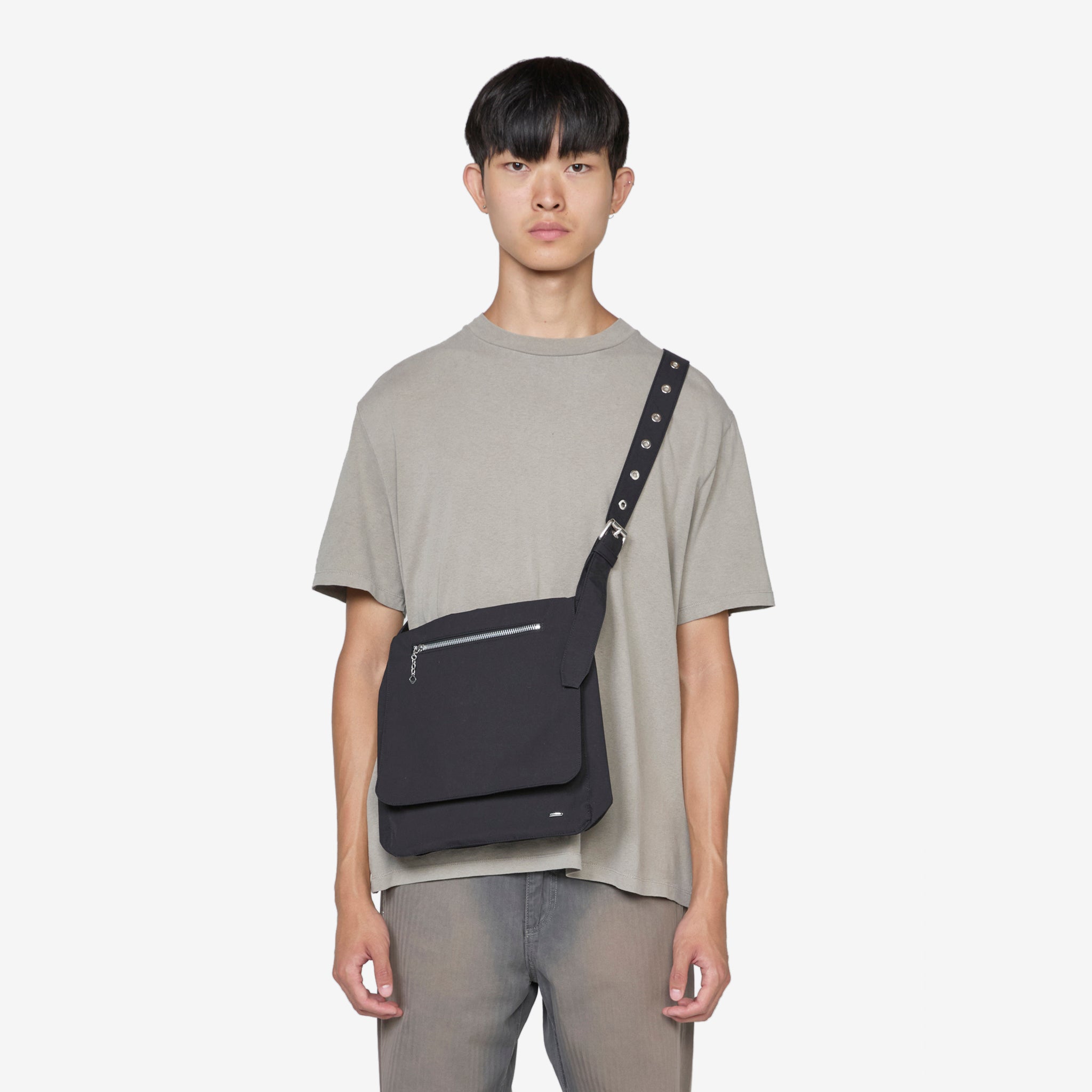Slim Crossbody Satchel Bag for Women - Static Black Papyrus Poly Leather - Perfect for Work, Travel, and Everyday Use