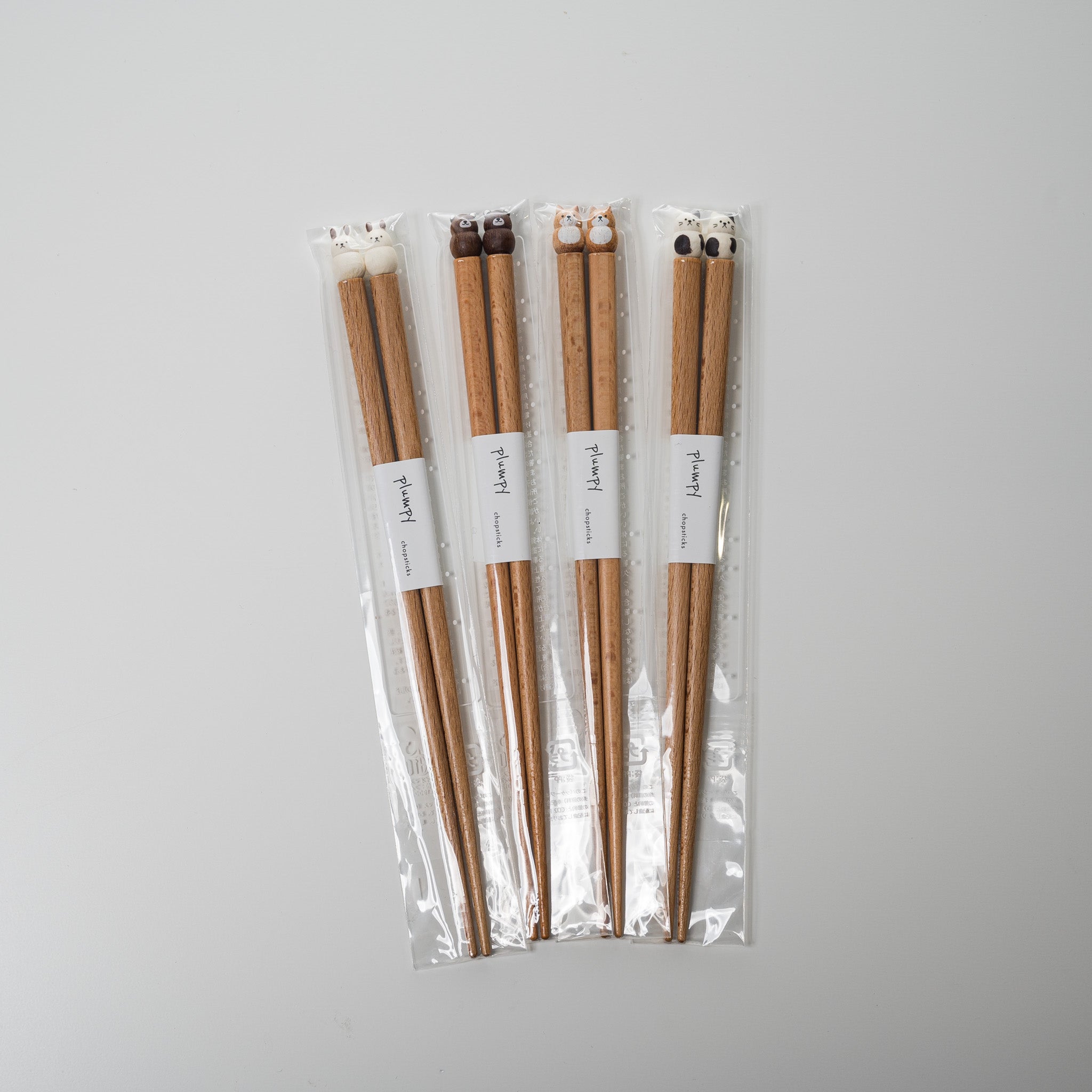 Handmade Animal Design Single Pair Chopsticks - 19.5cm (7.7in) - 4 Cute Animal Styles - Perfect for Asian Cuisine, Sushi, Ramen & Home Dining