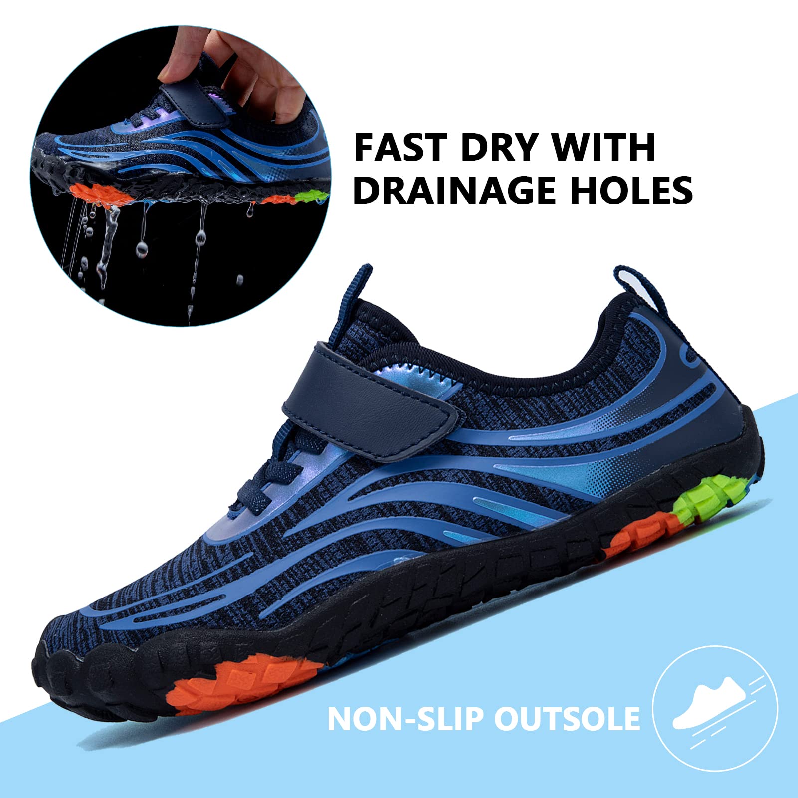 **Kids Water Shoes - Lightweight Comfort Sole for Easy Walking, Athletic Slip-On Aqua Socks (Toddler/Little Kid/Big Kid) - Perfect for Beach, Pool, and Outdoor Activities**
