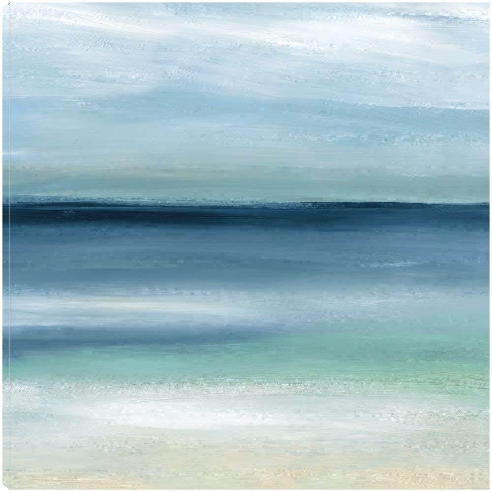 Calm Seas Canvas Wall Art - 37x37 Inch Ready to Hang Ocean Painting by Carol Robinson - Perfect for Living Room, Bedroom, Office & Bathroom Decor | Coastal Home Decor & Beach House Wall Art