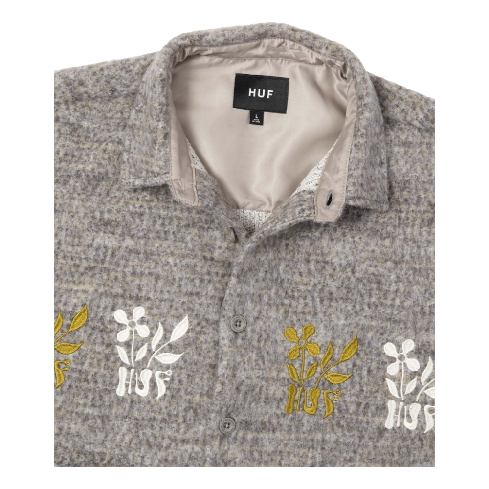 HUF JP Blossom Long Sleeve Shirt in Bone Color - Streetwear Fashion for Men & Women | Perfect for Casual Outfits, Skateboarding, and Urban Style