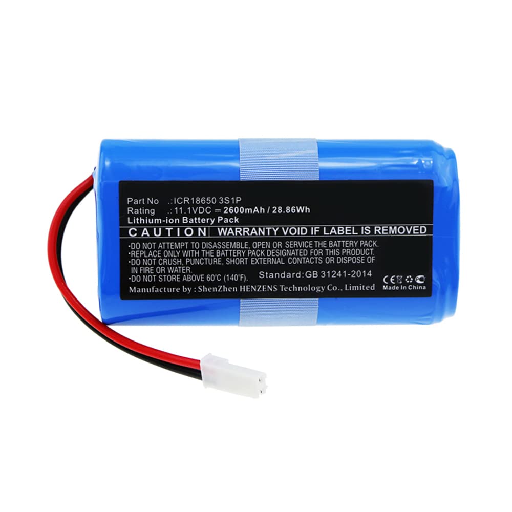Synergy Digital Vacuum Cleaner Battery - 11.1V 2600mAh Li-ion Replacement for Ecovacs CEN250 & ICR18650 3S1P - Ultra High Capacity Cleaning Power for Pet Hair, Hard Floors & Carpets