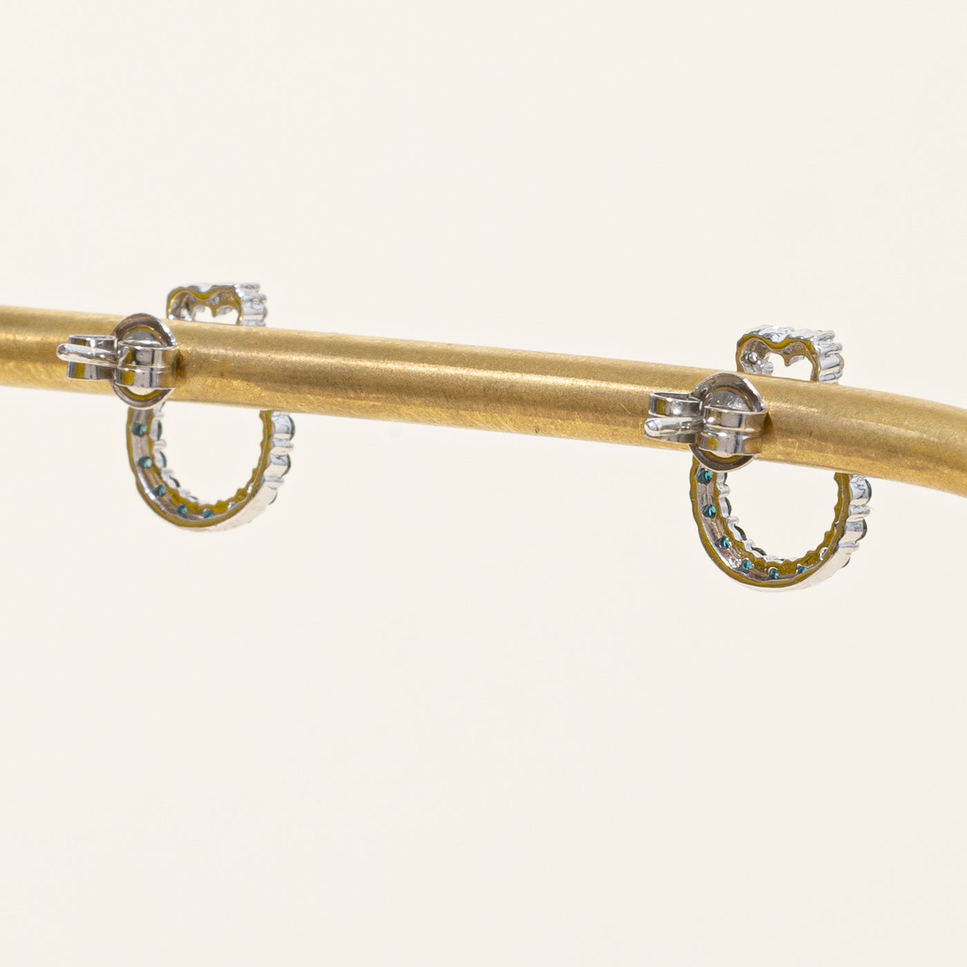 Blue & White Diamond Stud Earrings | 0.26ctw Total Weight | 0.10ctw Each | 14K White Gold | Elegant Jewelry for Women | Perfect for Weddings, Anniversaries & Special Occasions