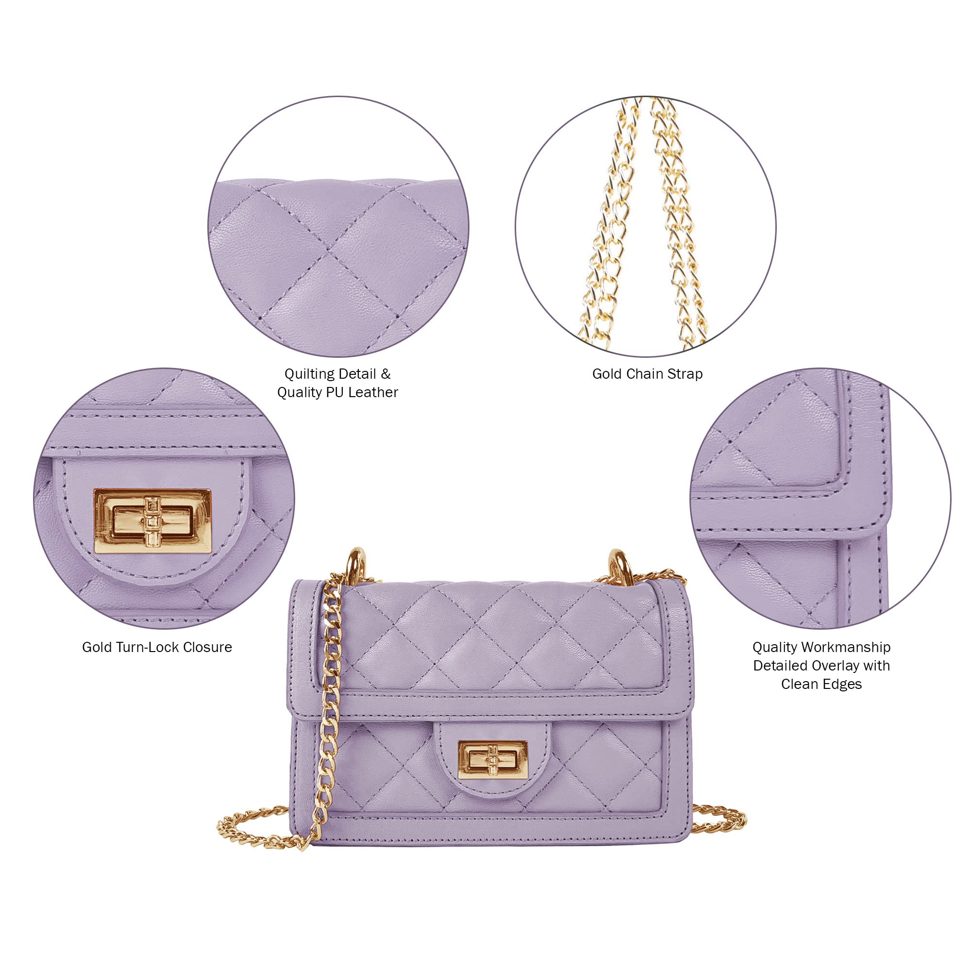 Trendy SG SUGU Quilted Crossbody Bag for Women - Mini Shoulder Purse with Phone Wallet Pocket | Perfect for Daily Use, Shopping & Travel Accessories