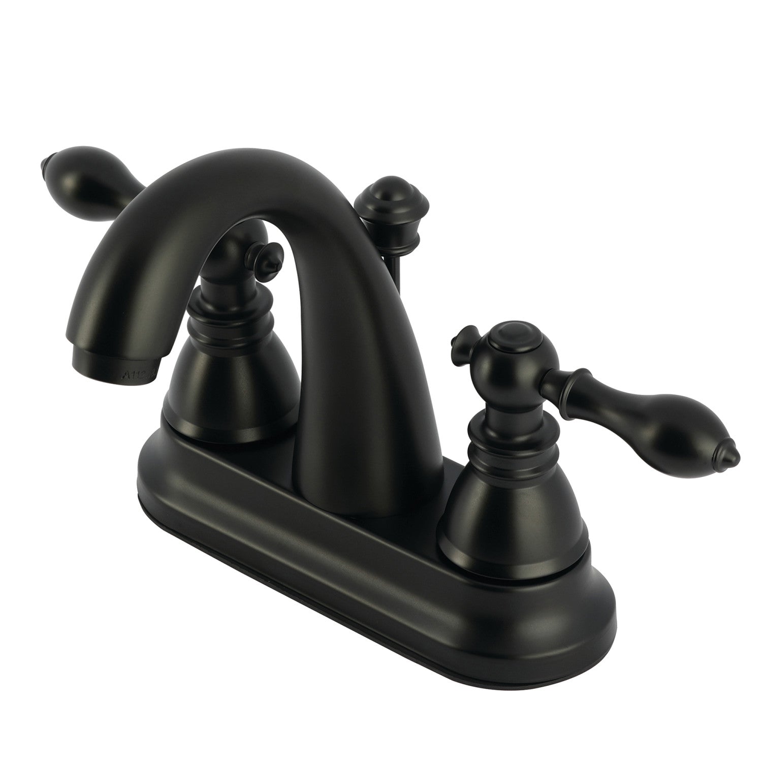 FSY5610ACL Matte Black Double Handle 3-Hole Deck Mount 4-Inch Centerset Bathroom Faucet with Pop-Up Drain - Classic American Design for Bathroom Sink Vanity Upgrade