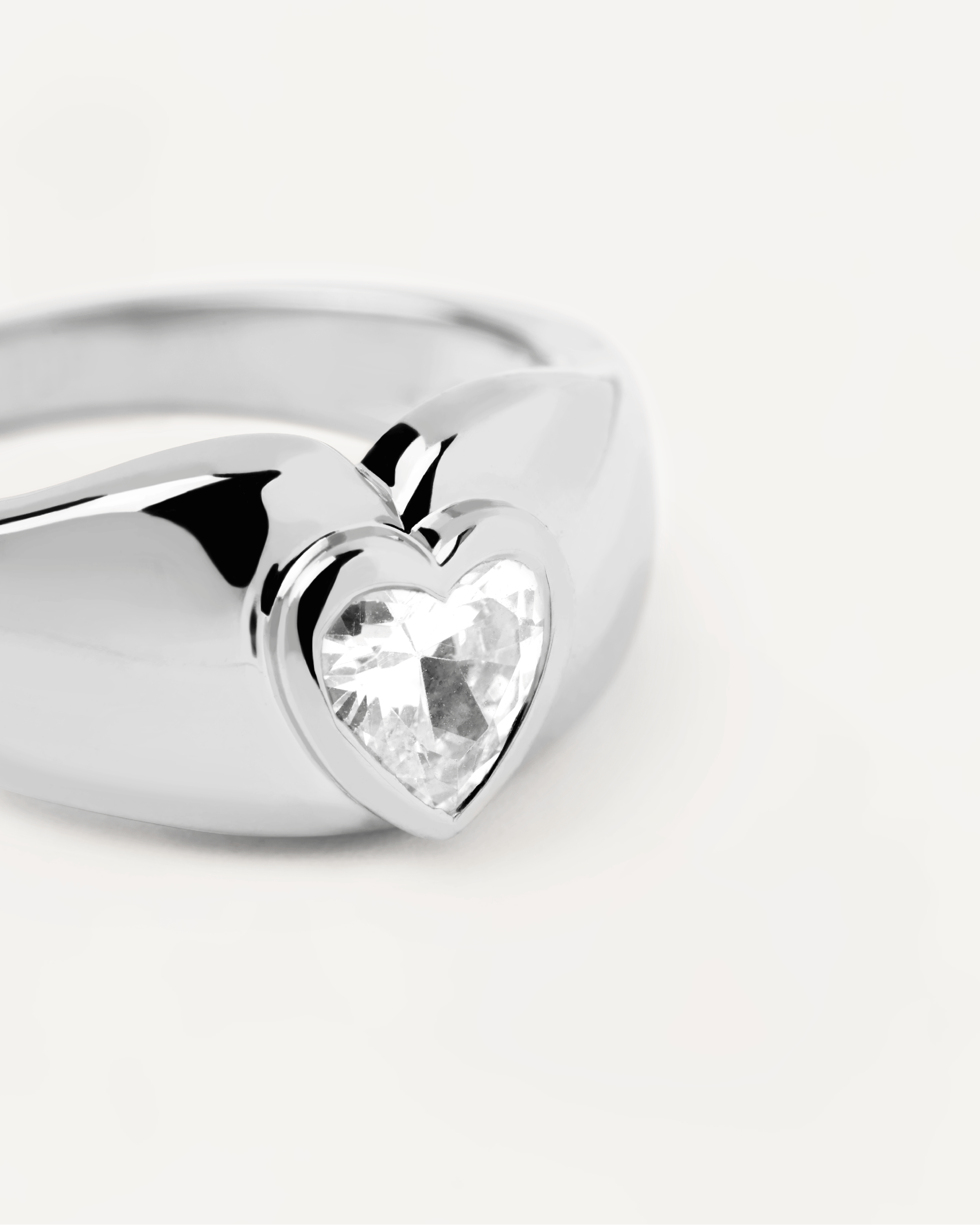 GRID 2 Bright Heart Silver Ring for Women - Elegant Sterling Silver Jewelry Gift for Her - Perfect for Valentine's Day, Anniversary & Special Occasions