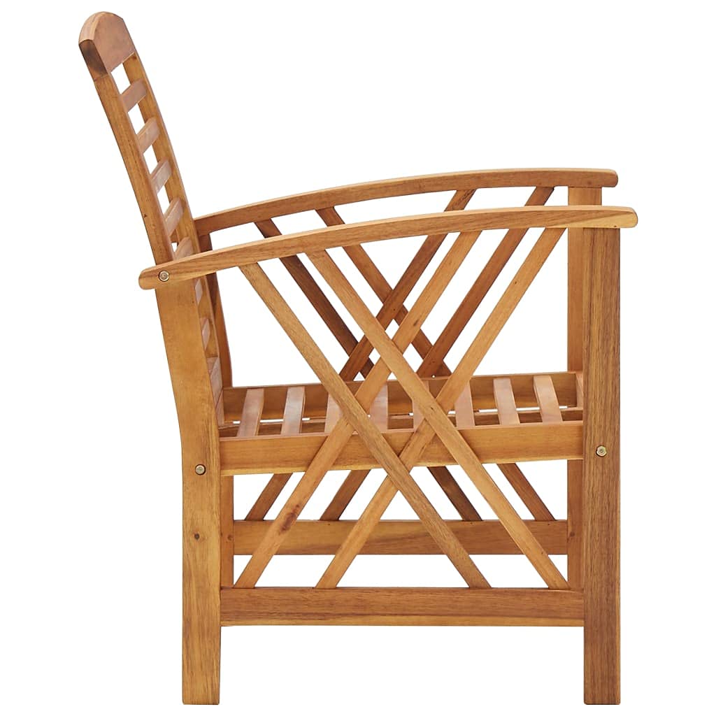 vidaXL 2-Piece Patio Chairs Set - Solid Acacia Wood Outdoor Furniture for Garden, Patio, Terrace - Weather-Resistant & Durable - Perfect for Backyard Relaxation & Outdoor Dining