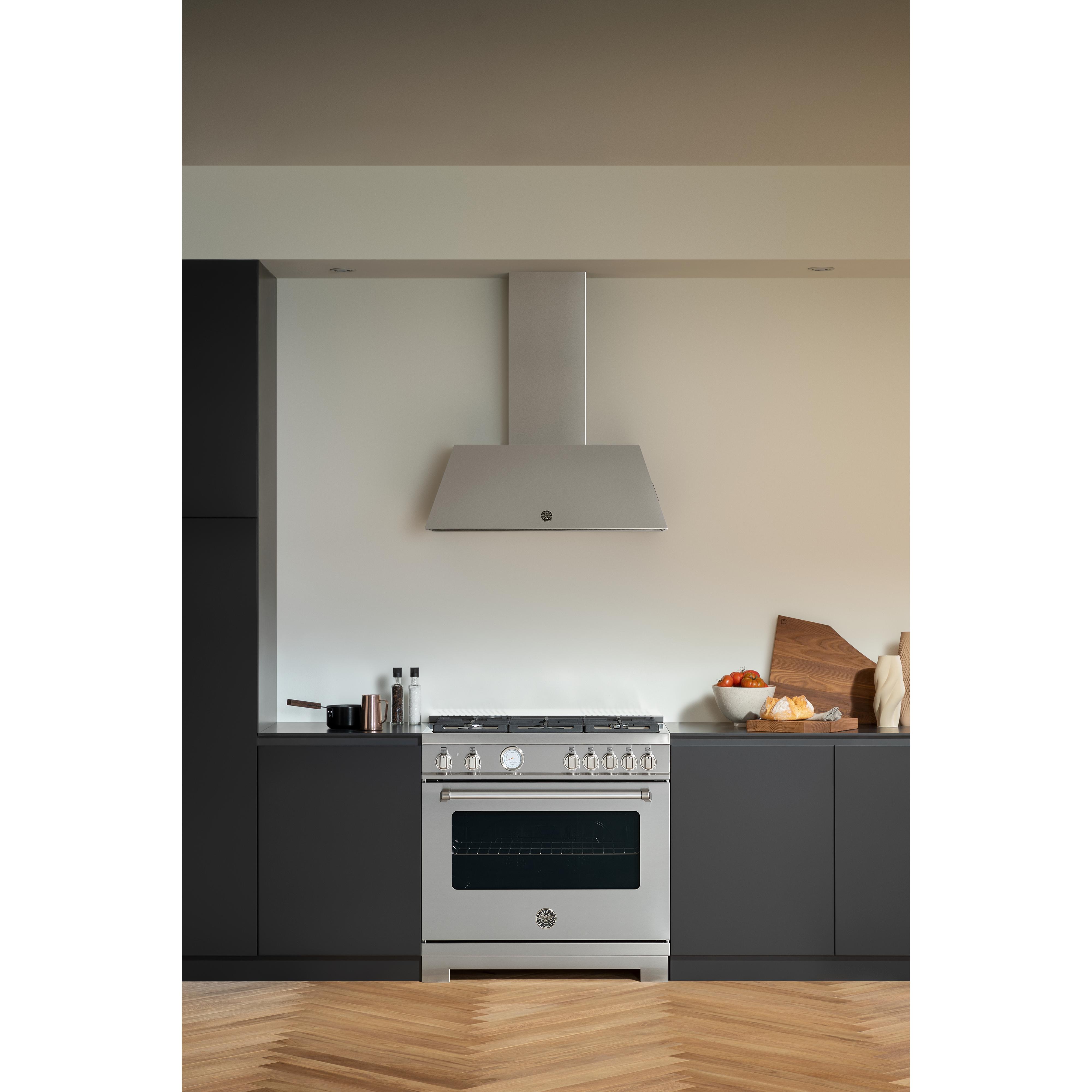 Bertazzoni 36 Inch Freestanding Gas Range MAS365GASXV - Professional Italian Gas Stove for Home Kitchen, Perfect for Cooking, Baking & Entertaining