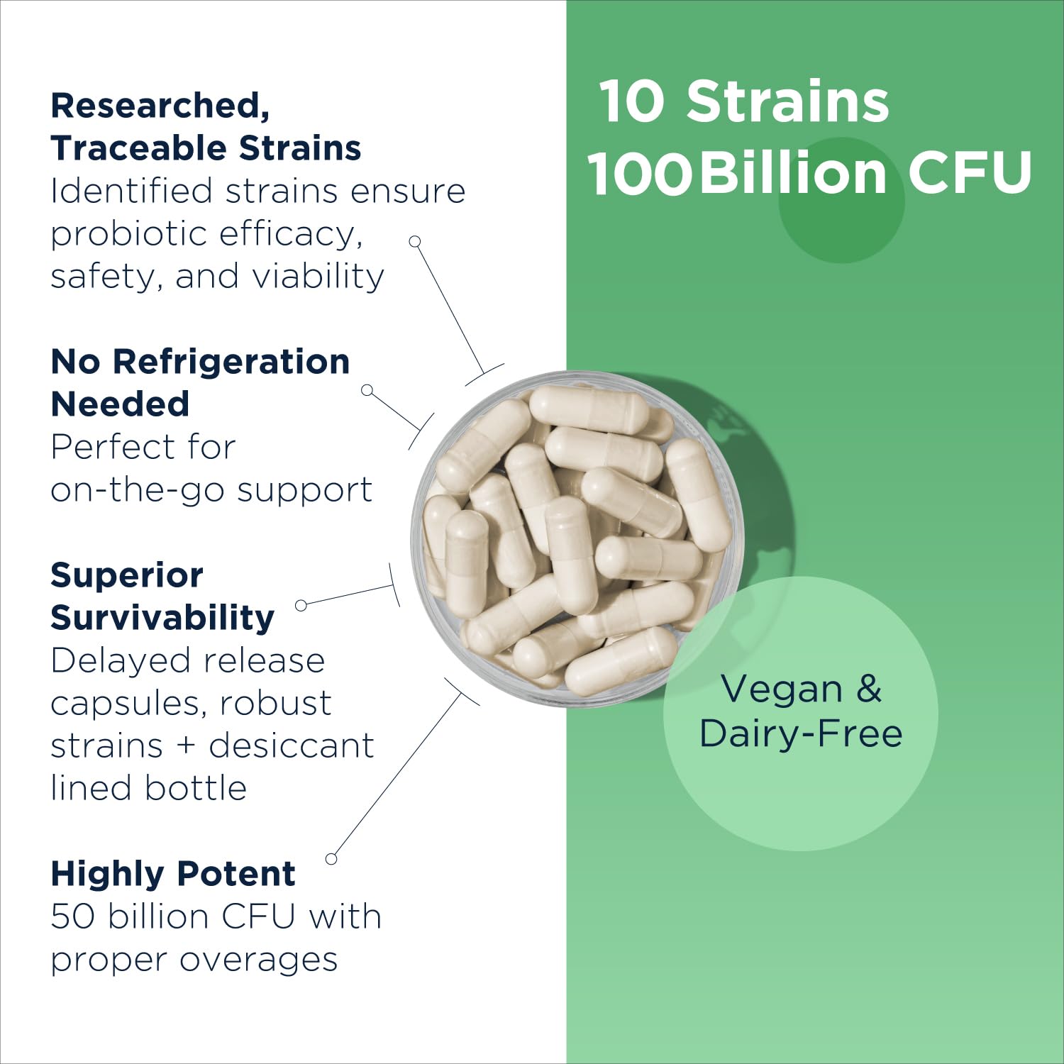 Designs for Health ProbioMed 100 - 10 Strain Probiotic Supplement with Lactobacillus Acidophilus & Rhamnosus for Digestive & Gut Health, Immune Support - 30 Capsules | Daily Digestive Wellness & Immune Booster for Adults