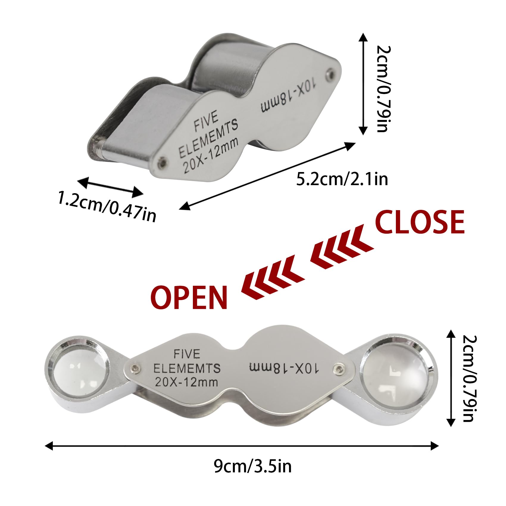 10X 20X Jewelers Loupe with Dual Lenses - Foldable Pocket Magnifier for Jewelry, Diamonds, Coins & Watches - Includes Storage Box - Perfect for Gem Appraisal, Coin Collecting & Watch Repair