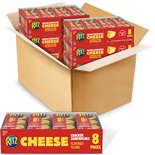 RITZ Cheese Sandwich Crackers - 48 Individually Wrapped Snack Packs (6 Boxes) | Perfect for Lunch Boxes, Office Snacks & Road Trips | Delicious Cheese-Filled Crackers for Kids & Adults
