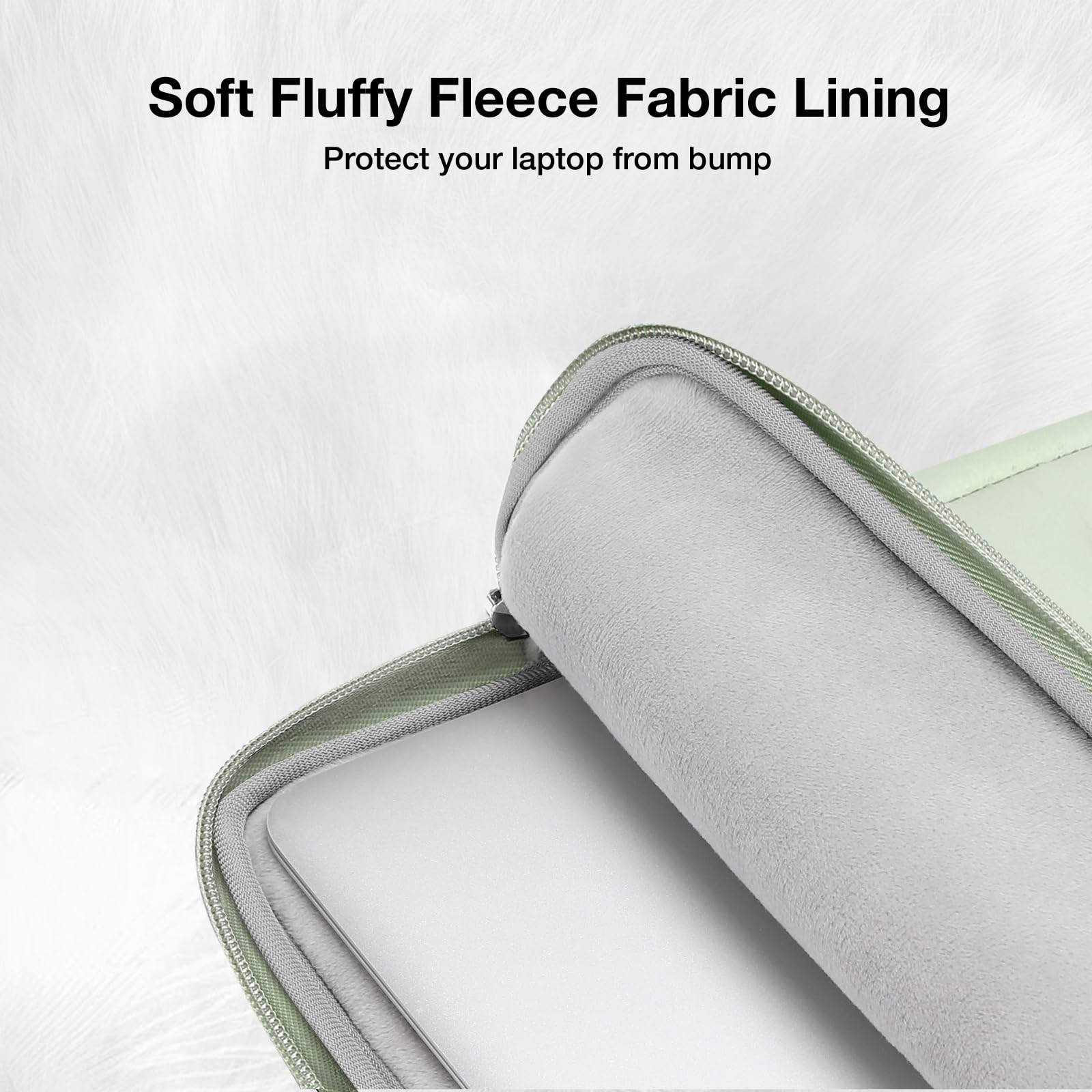 MOSISO 15-15.6 Inch Laptop Sleeve Case - Puffy Protective Cover Compatible with MacBook Pro 16 M4/M3/M2/M1, HP, Dell, ASUS, Lenovo Notebooks - Quilted Rectangle Puffer Computer Bag for Women & Men (Sage Green) - Perfect for Work, School, Travel & Daily Commute