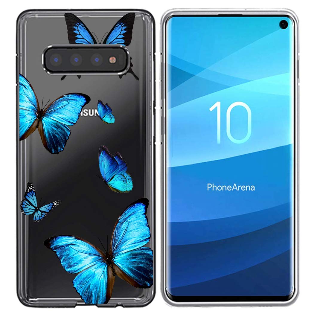 Samsung Galaxy S10 Case - Clear Soft TPU Shockproof Protective Phone Cover for Women & Girls | 6.1 Inch Transparent Butterfly Design | Perfect for Everyday Use, Work & Travel
