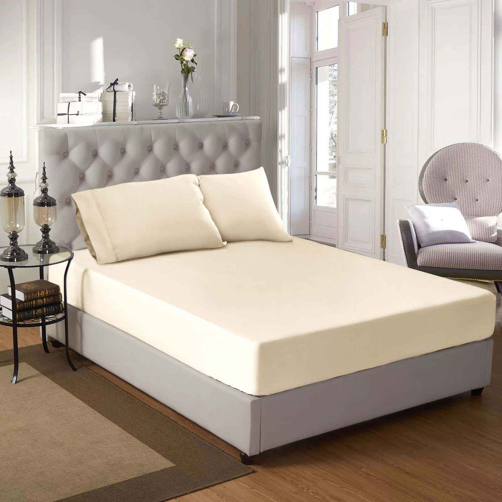 Premium 400 Thread Count Egyptian Cotton Bed Sheet Set - Soft, Breathable & Durable for Ultimate Comfort - Perfect for Luxury Bedrooms & Hotels
