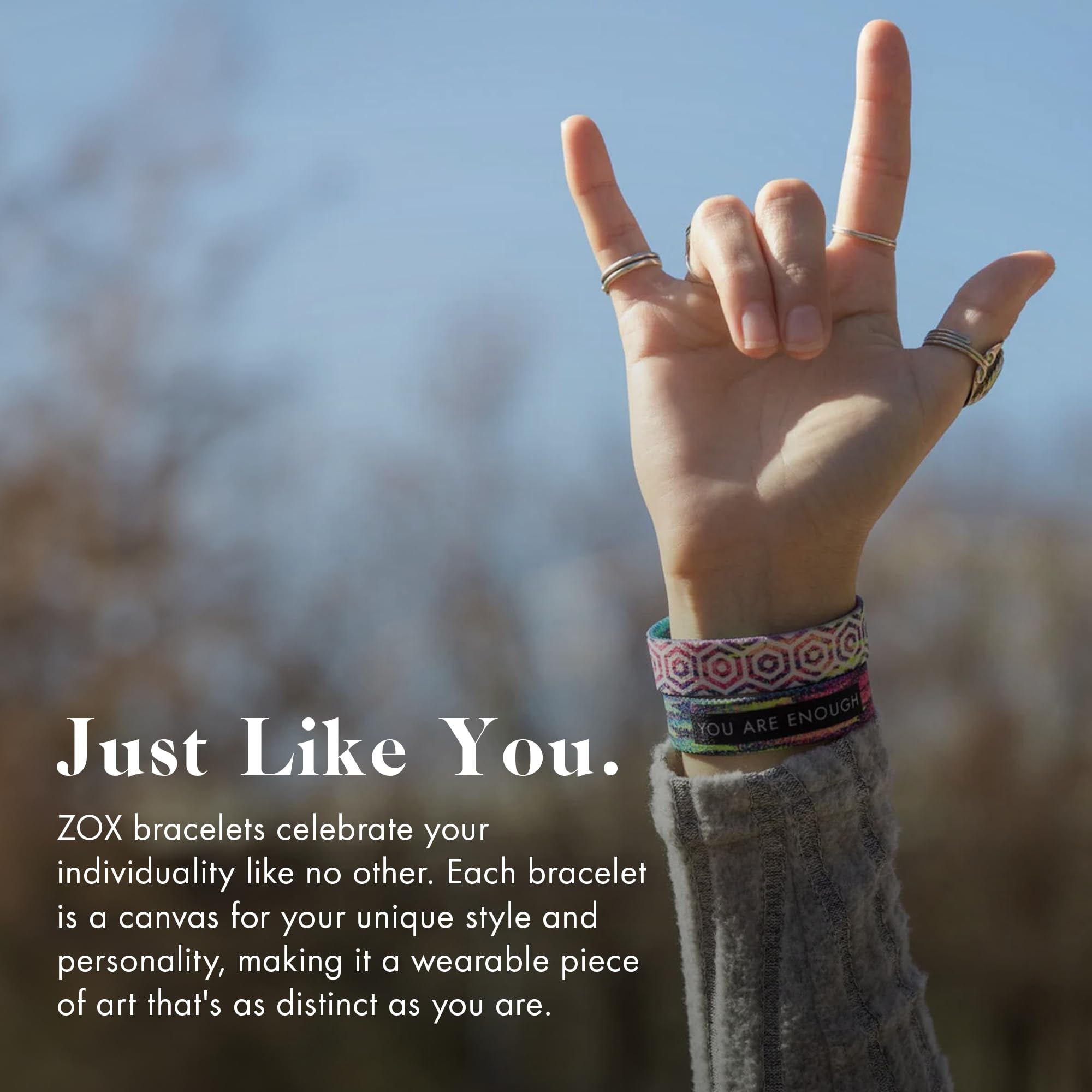 ZOX Stretchy Elastic Bracelets with Motivational Affirmations & Artistic Designs - Inspirational Wristbands Gift for Men, Women & All Ages | Perfect for Daily Wear, Yoga, Meditation & Self-Expression