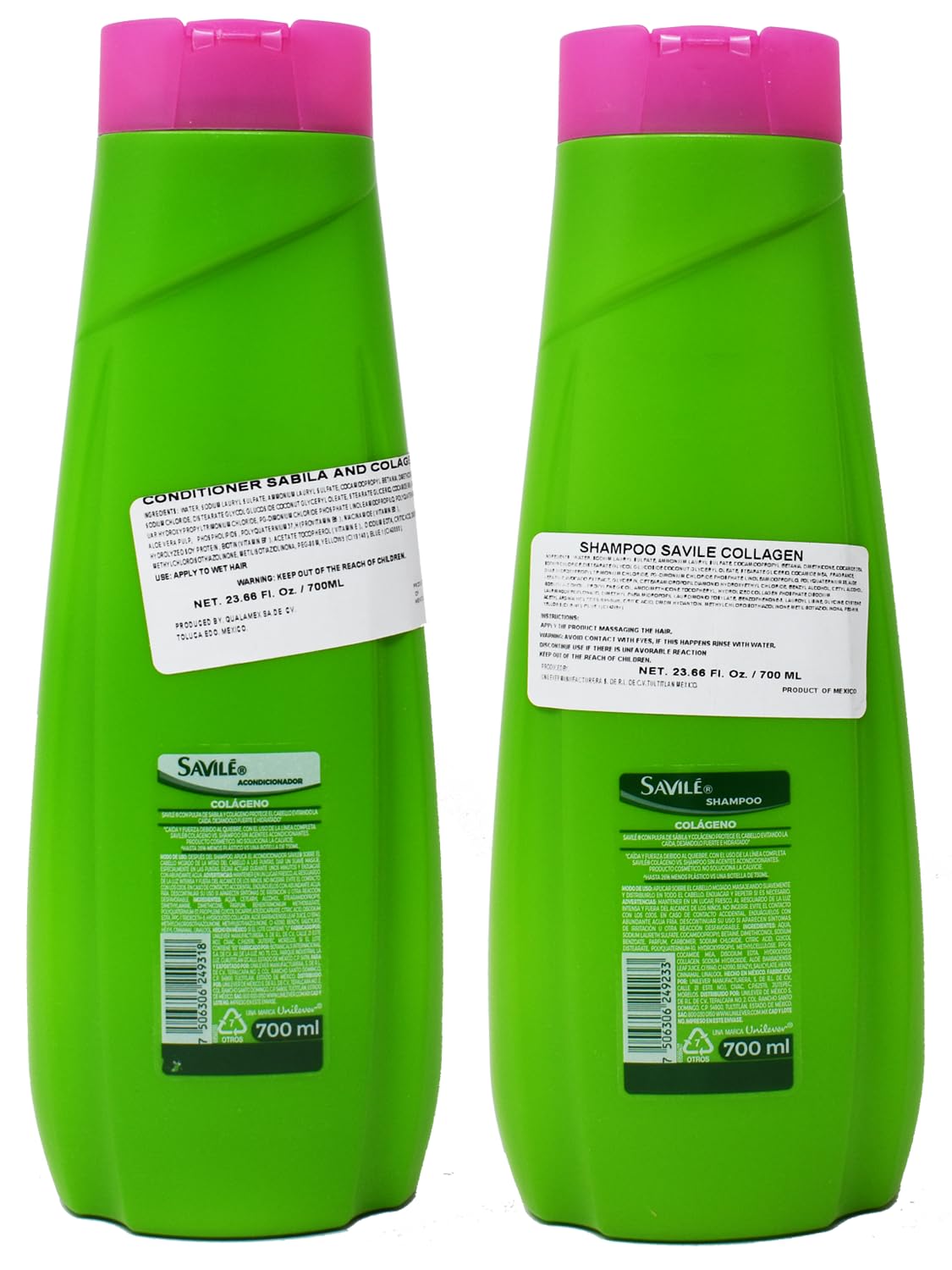Savile Aloe Vera Collageno Anti Hair Loss Shampoo & Conditioner Set - 750ml for Thicker, Healthier Hair | Stops Hair Fall & Promotes Growth | Perfect for Daily Hair Care Routine
