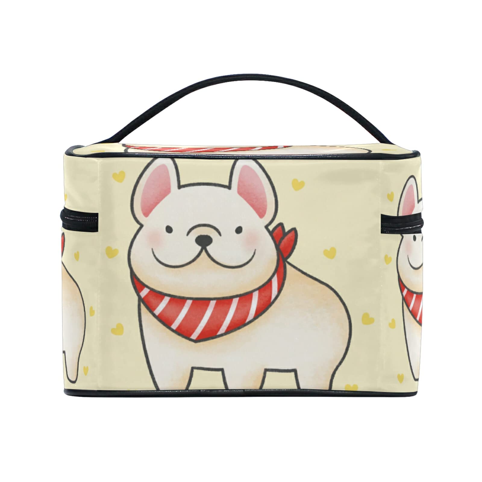 Cute Pug Cartoon Makeup Bag - Waterproof Cosmetic Organizer with Zipper for Women & Girls | Perfect for Travel, Gym, and Daily Essentials Storage