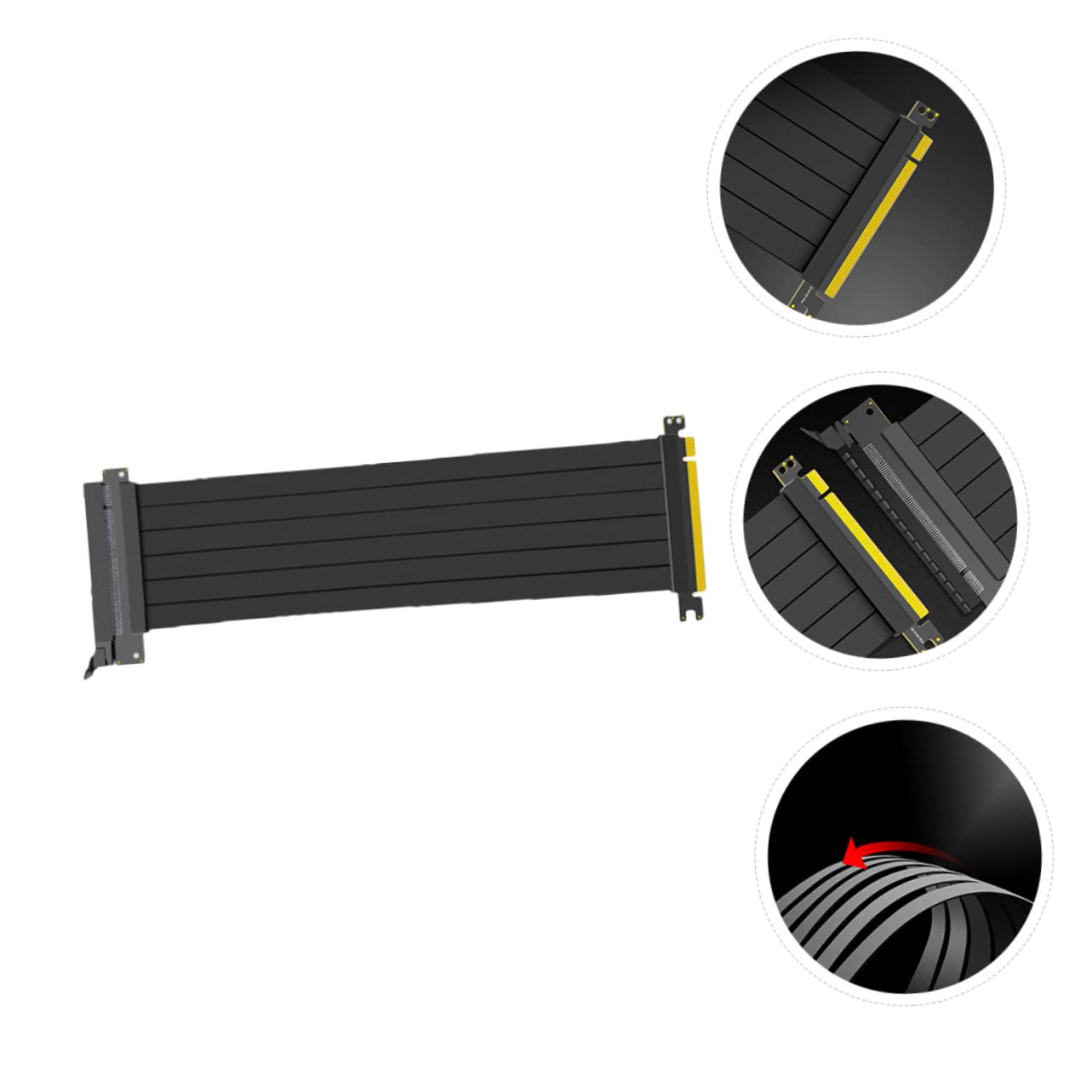 5-Pack PCIe Riser Cable Extensions - 180mm High-Speed GPU Extension Cords with Copper Core for Graphics Card, Computer Fan & PC Components | Perfect for Crypto Mining Rigs, Gaming PCs & Workstation Builds