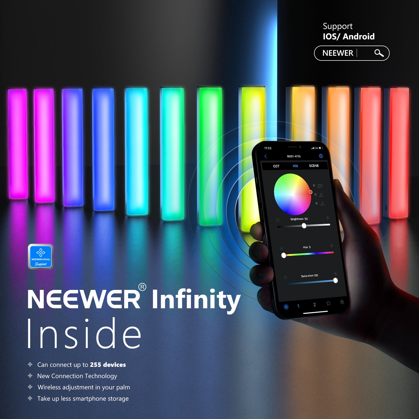 NEEWER RGB1 Magnetic Handheld Light Stick - Portable LED Video Light for Photography, Vlogging & Content Creation - Perfect for YouTube, TikTok & Live Streaming