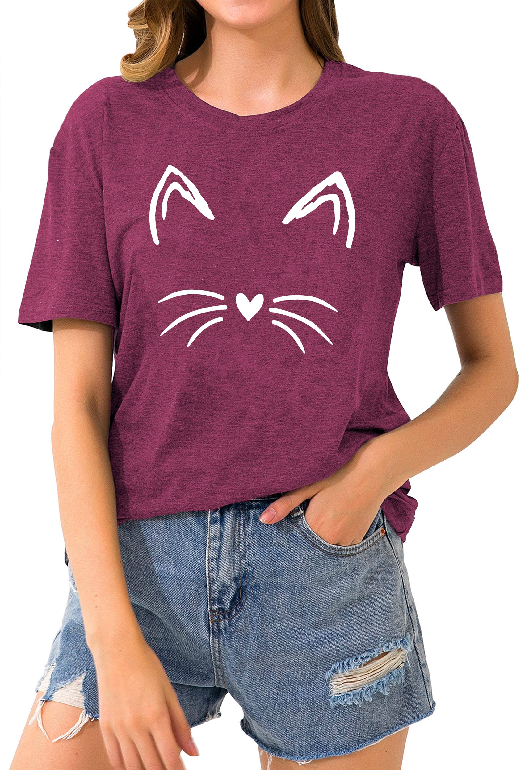 Funny Cat Mom T-Shirts for Women - Cute Cat Mama Graphic Tees - Perfect Pet Lover Gift - Ideal for Casual Wear, Cat Cafes & Mother's Day