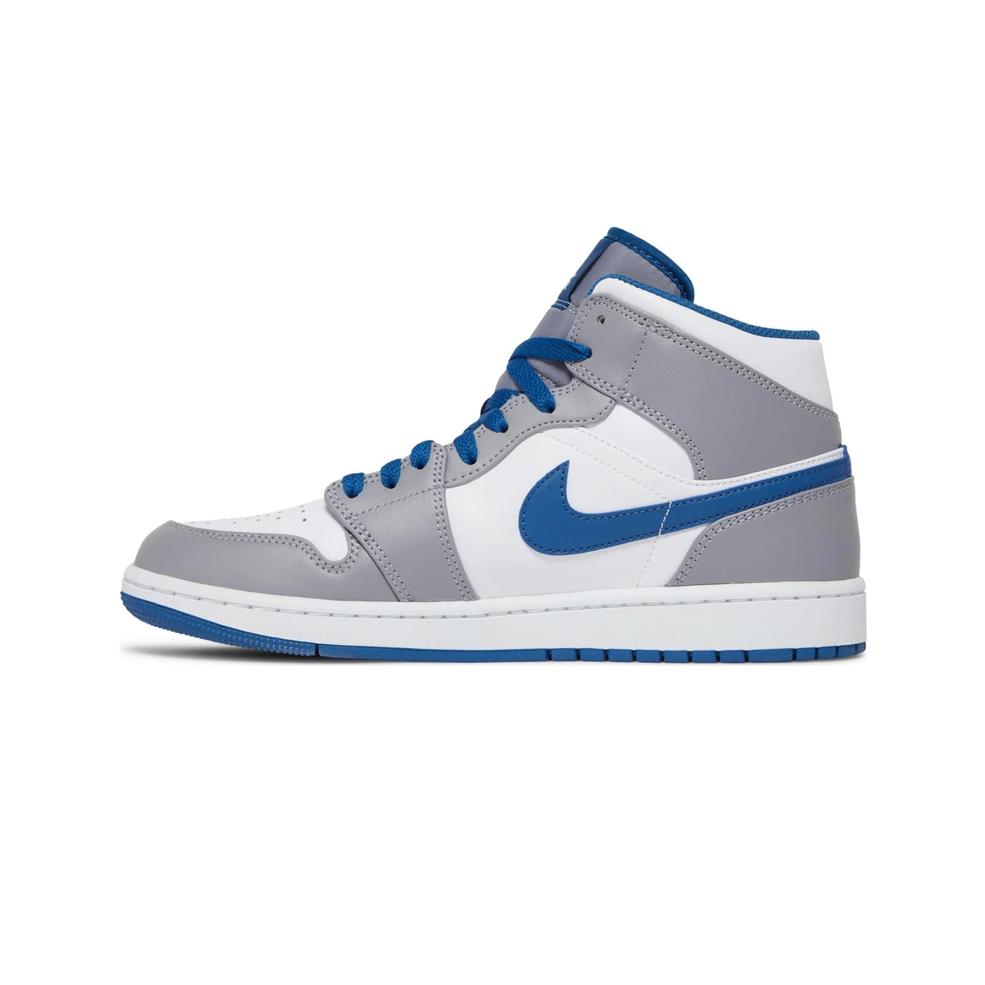Air Jordan 1 Mid 'True Blue' Basketball Shoes (2022) - Men's Sneakers for Casual Wear, Street Style & Court Performance