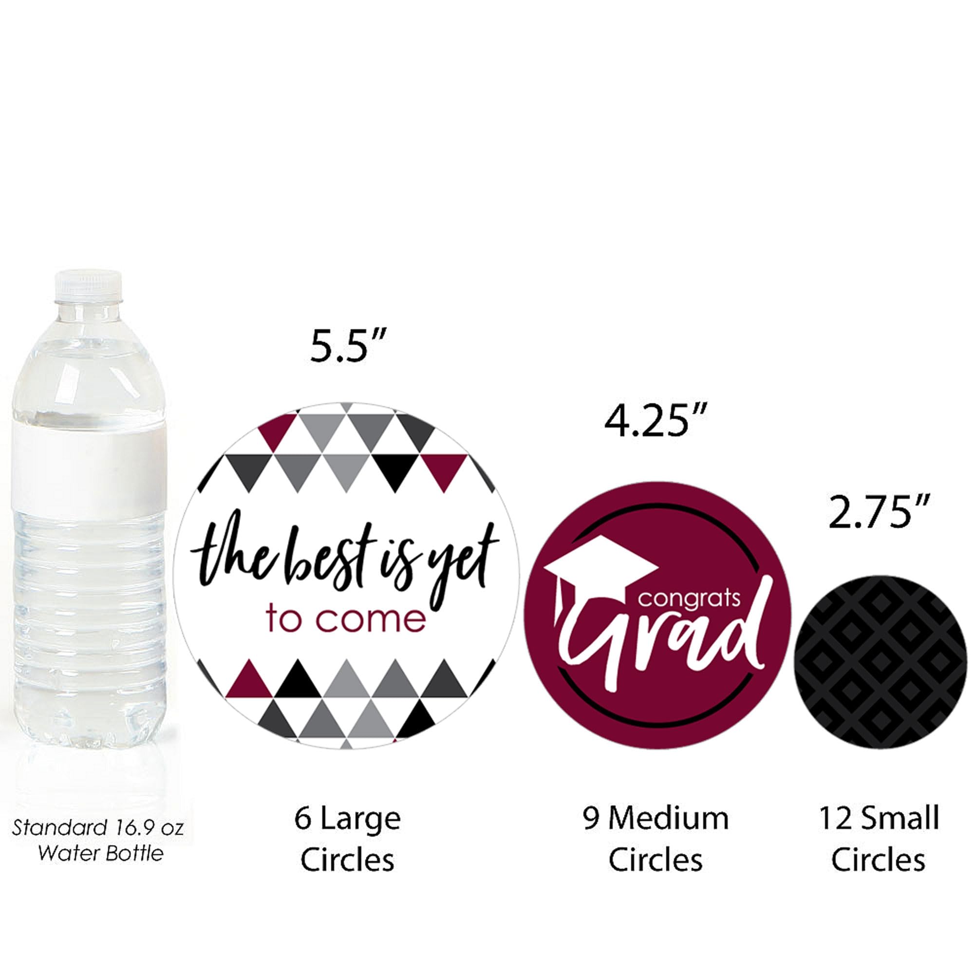 Big Dot of Happiness 2024 Maroon Graduation Party Giant Circle Confetti - 27-Pack Large Confetti for Graduation Decorations, Party Supplies & Photo Backdrops - Perfect for Graduation Ceremonies, Cap Toss Photos & Celebration Events