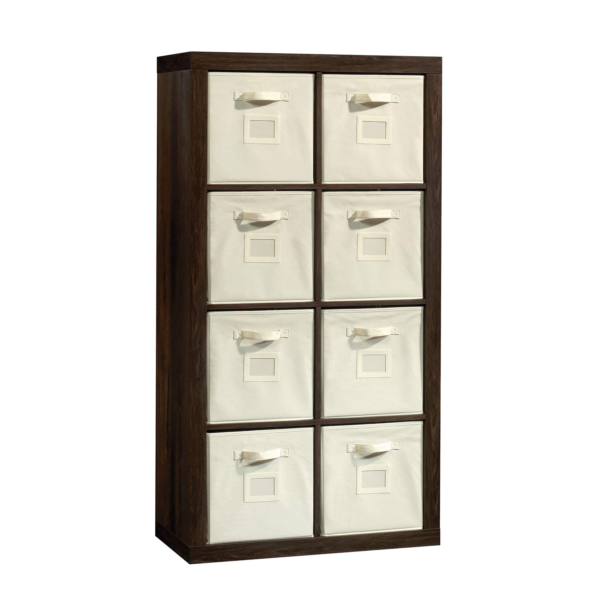 Sauder 8-Cube Storage Organizer with Smoked Oak Finish - Pantry Cabinet, Closet Organizer, Bookshelf for Home & Office Organization