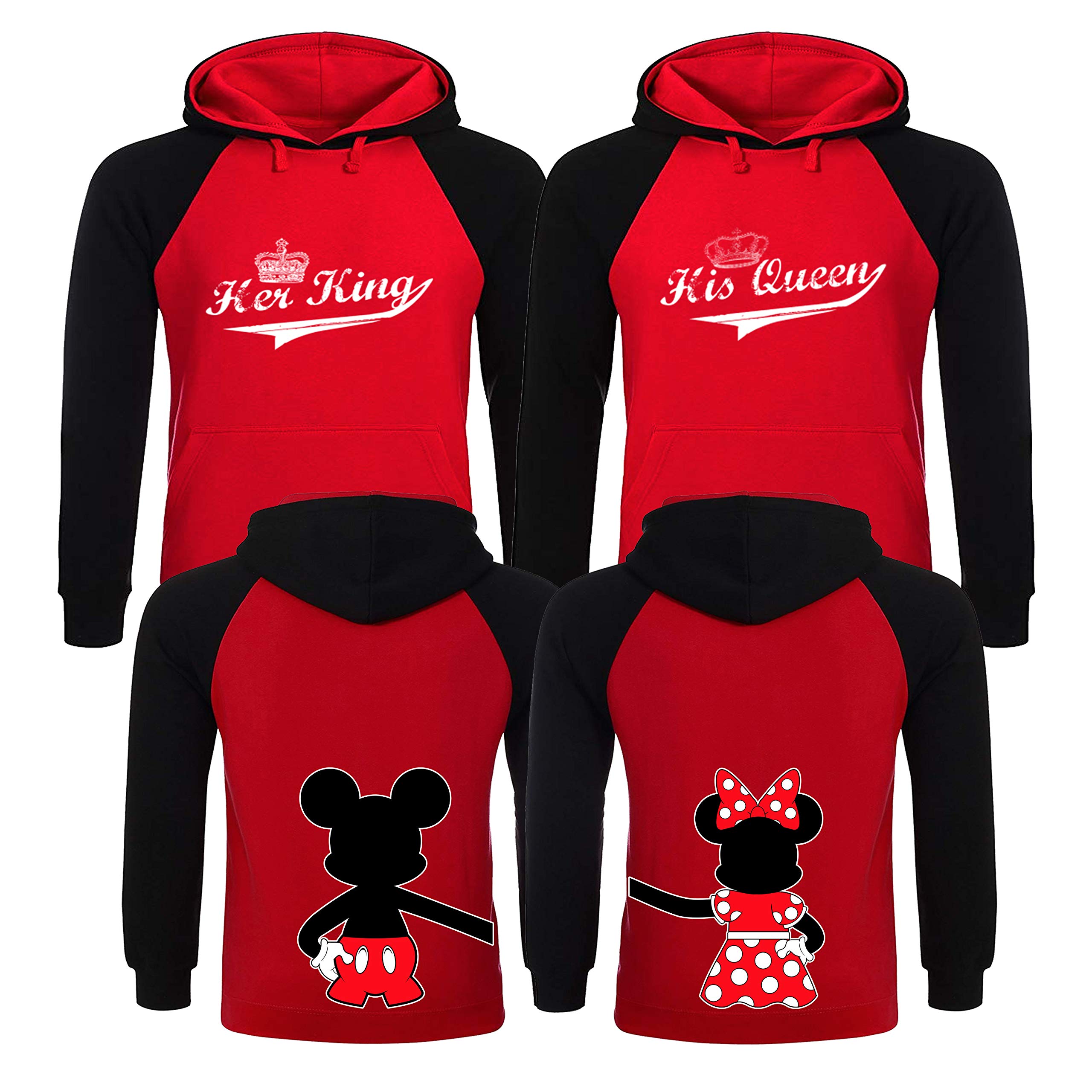 King and Queen Hoodies - His and Hers Matching Couples Sweatshirts | Valentine's Day Gifts, Anniversary Presents, Couple Outfits for Date Night