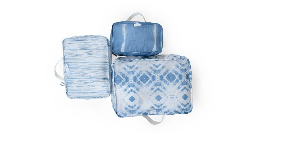 Eco-Friendly Travel Packing Cubes Set - 3 Sizes (Indigo) - Sustainable Recycled Polyester Luggage Organizers for Stress-Free Packing | Perfect for Business Trips, Vacations & Weekend Getaways
