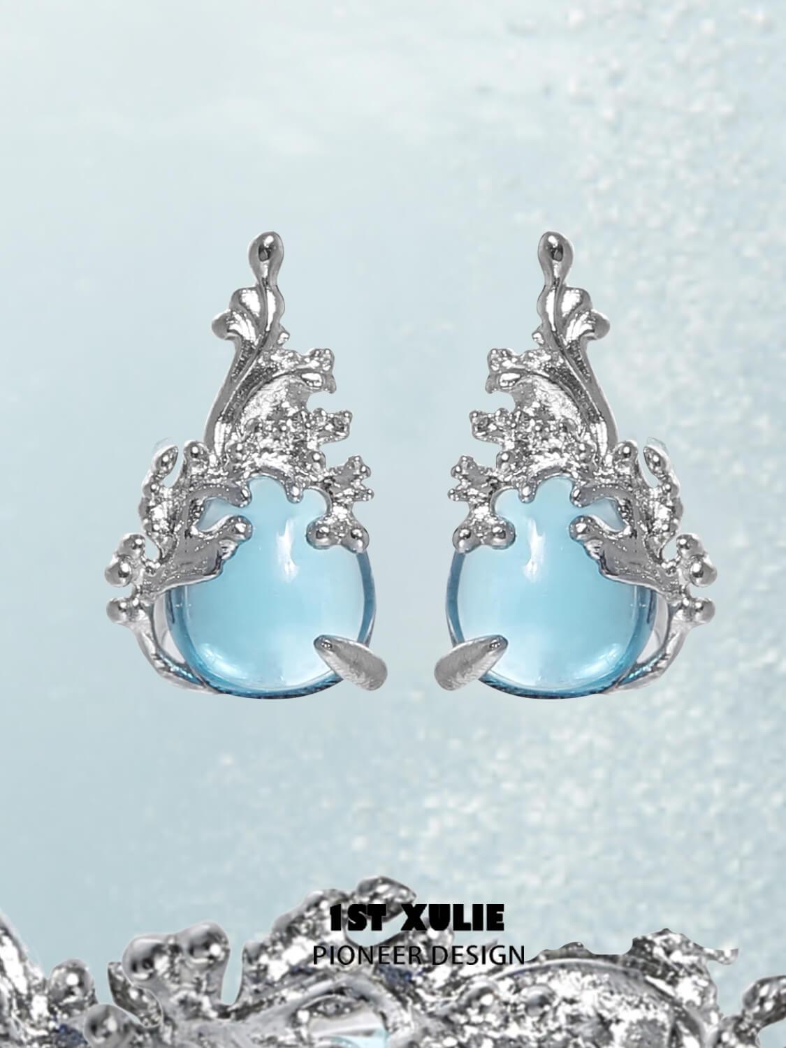 S925 Sterling Silver 18K Gold Plated Crystal Earrings for Women - Elegant Glass Jewelry for Parties, Weddings & Special Occasions