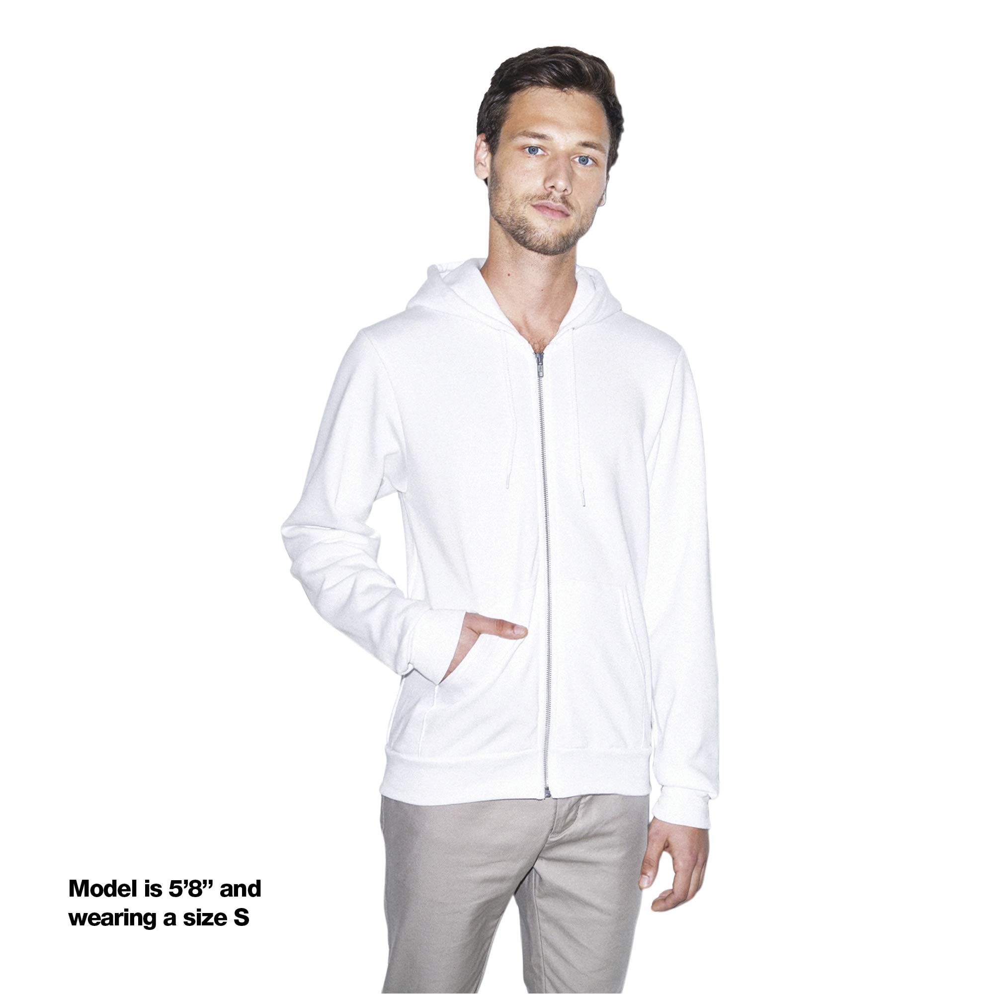 American Apparel Men's Flex Fleece Long Sleeve Zip Hoodie - Soft & Comfortable Pullover for Casual Wear, Gym & Outdoor Activities
