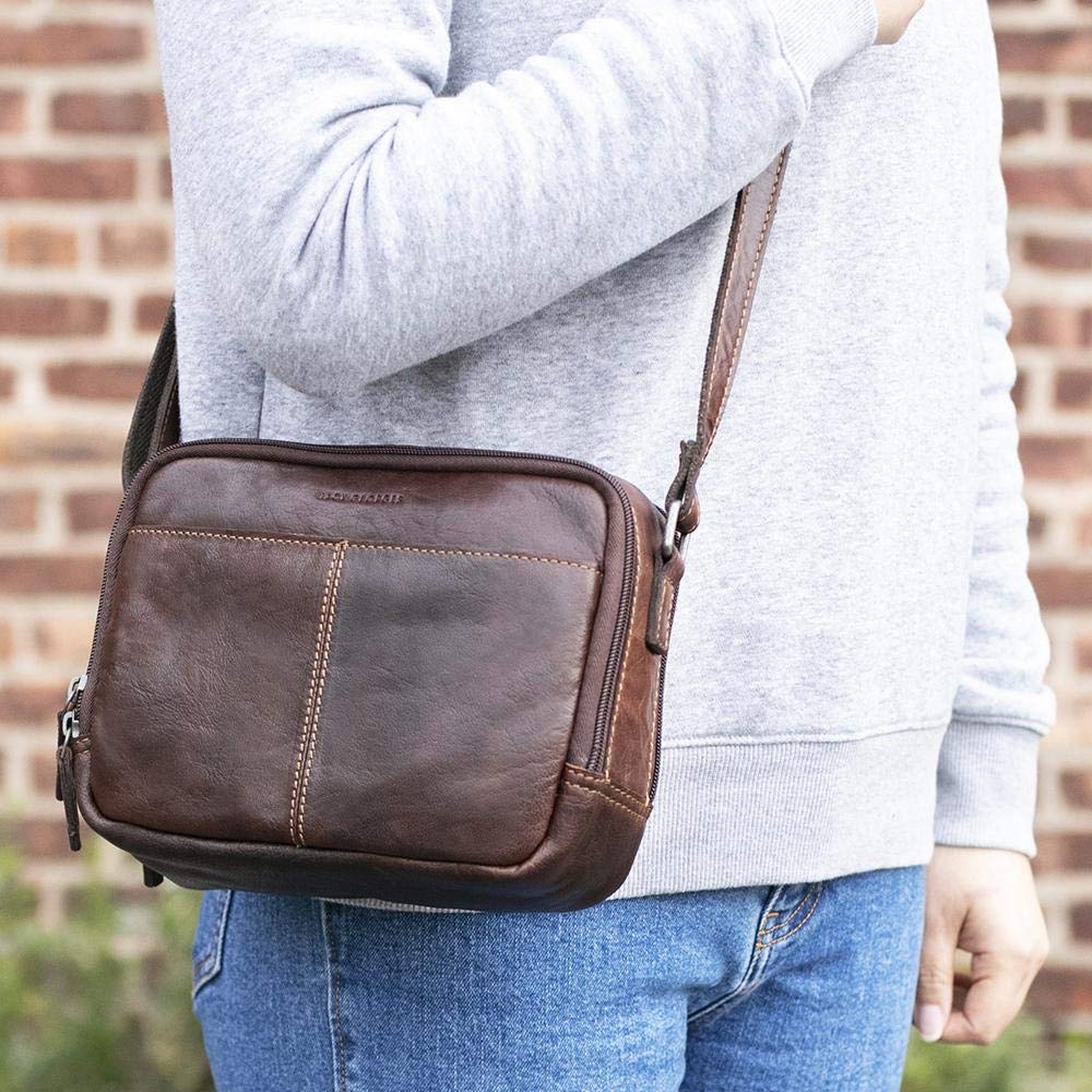 Voyager Double Zippered Crossbody Bag #7195 - Stylish & Secure Travel Purse for Women, Men | Perfect for Daily Commute, Shopping & Travel Accessories