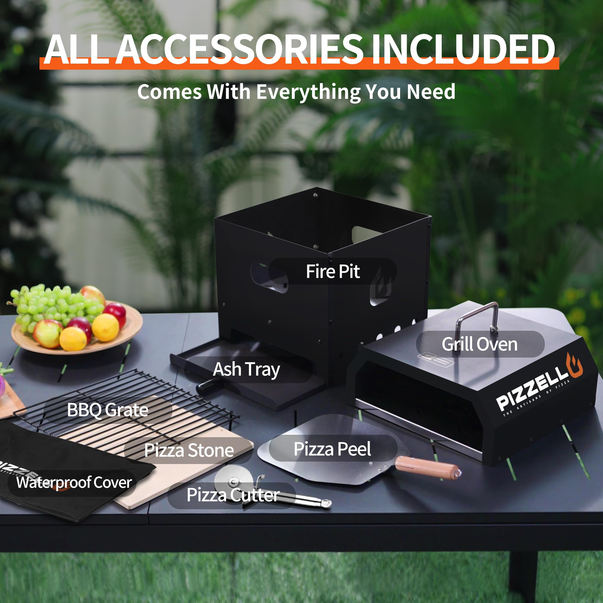 Best 4-in-1 Portable Pizza Oven Kit - Gas & Wood Fire Pit Compatible with 12
