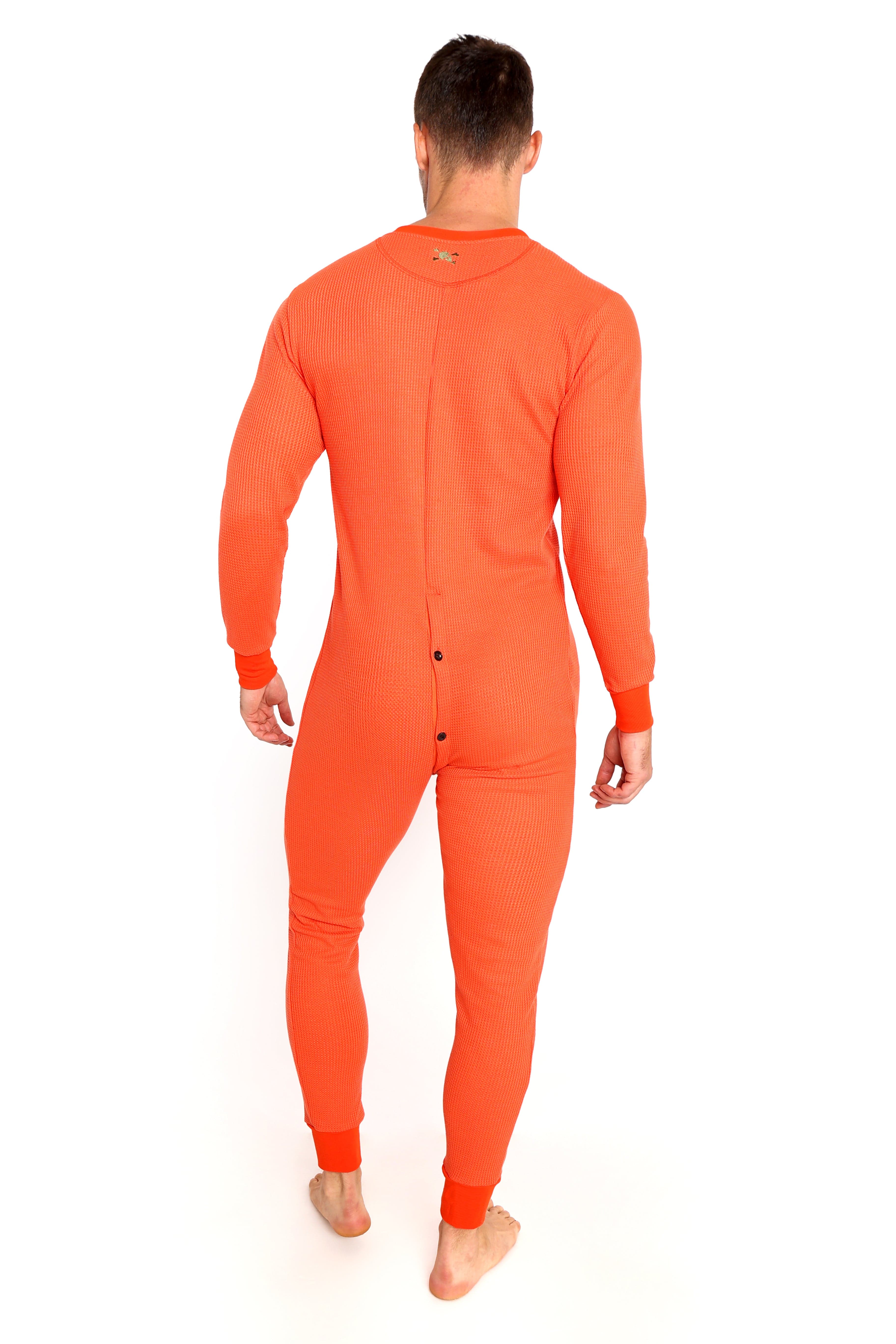 S&B Signature Union Suit Orange - Thermal Underwear for Men & Women - Warm Winter Base Layer for Outdoor Activities, Hunting, and Camping