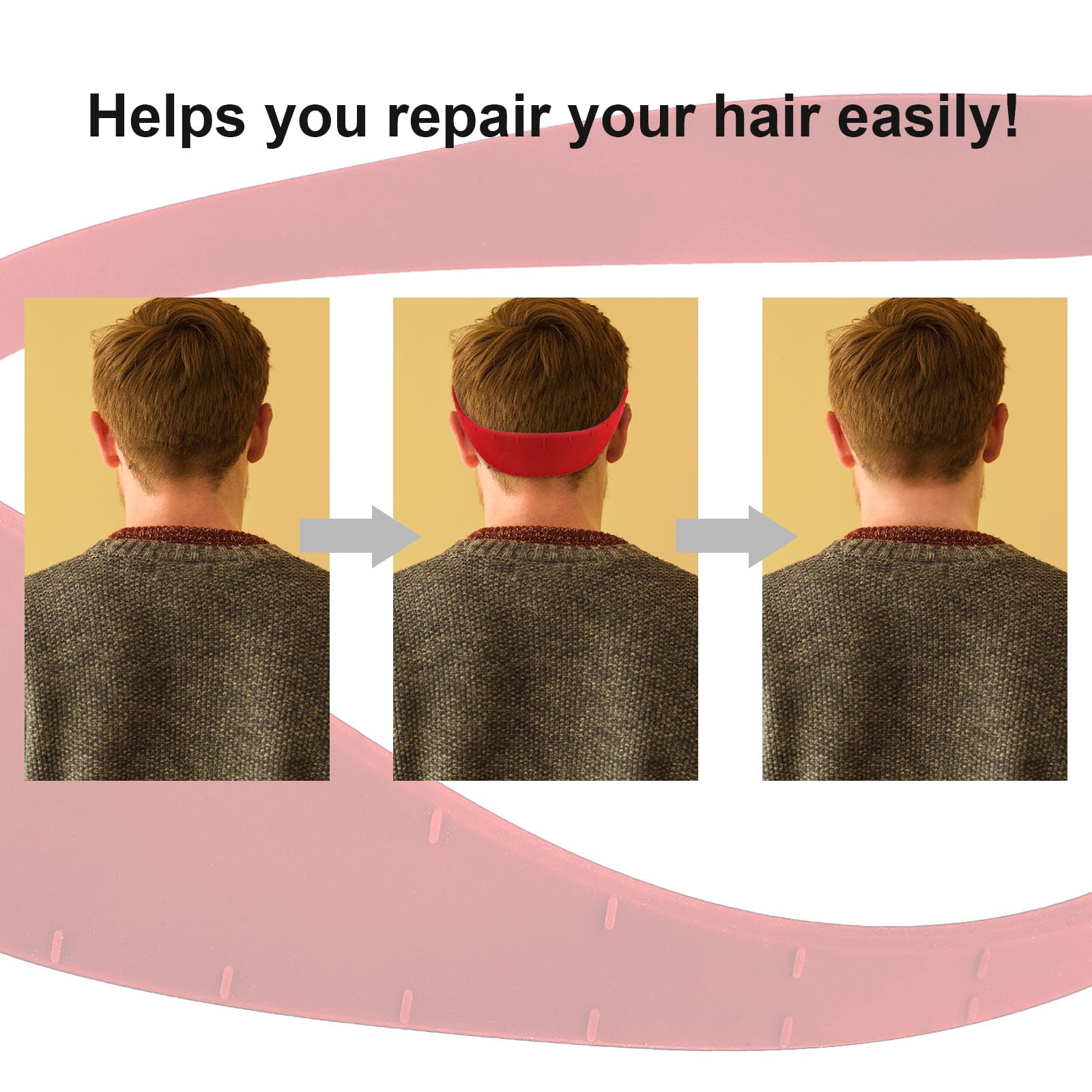 Professional Silicone Neckline Shaving Template & Hair Trimming Guide - DIY Haircut Tool for Clean Straight Hairlines, Fade & Taper Cuts - Perfect for Home Haircuts, Barbers & Stylists (Red) - Ideal for Men's Grooming, Beard Trimming & Salon-Quality Results at Home