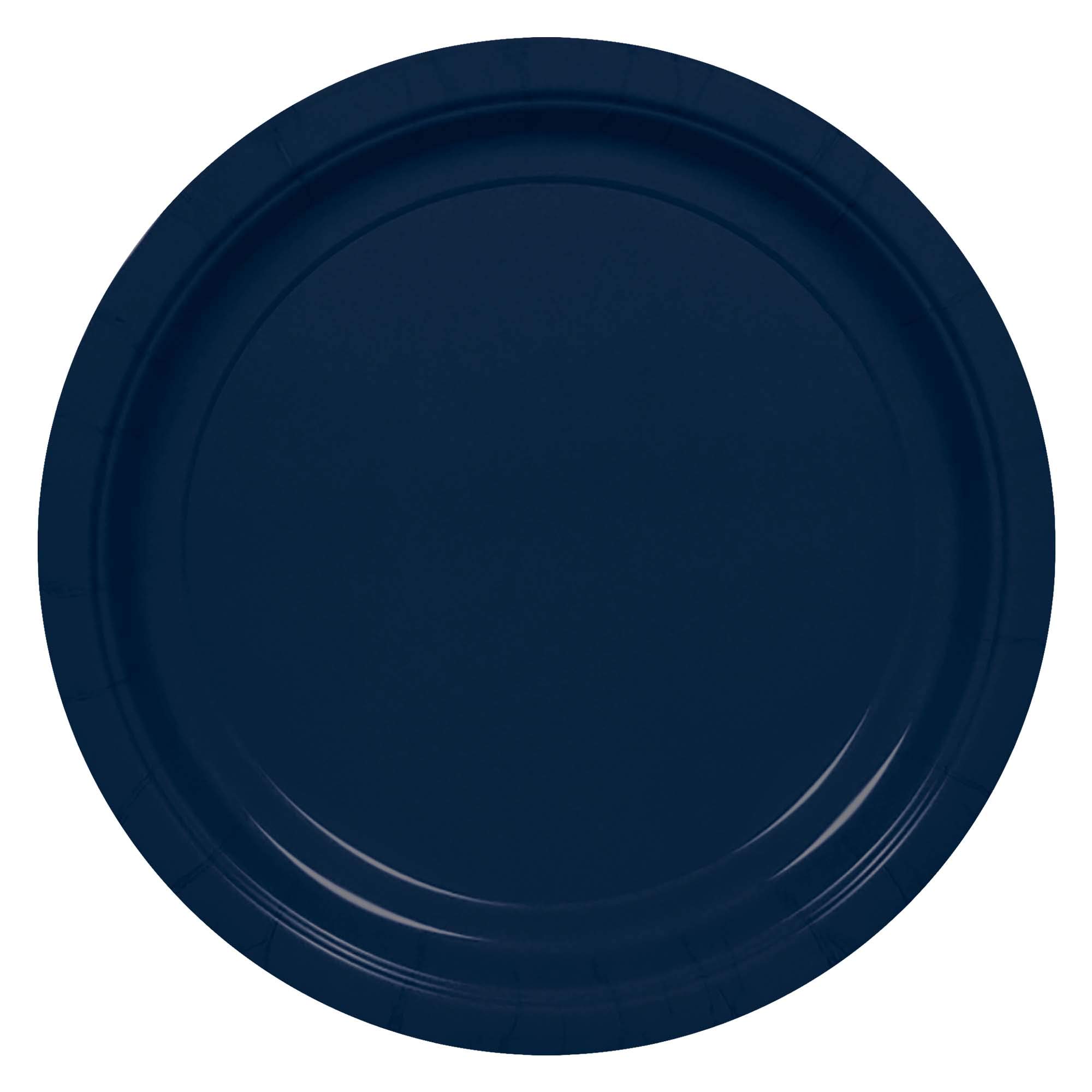True Navy Round Paper Plates 6.75 Inch (50 Count) - Heavy Duty Eco-Friendly Disposable Plates for Parties, Picnics, BBQs & Celebrations - Perfect for Birthday, Wedding, Baby Shower & Holiday Events
