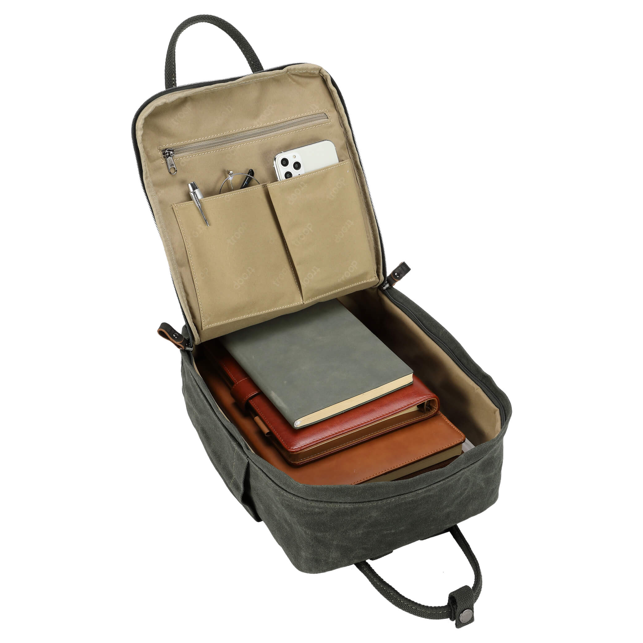 TRP0550 Troop London Classic Canvas Daypack - Lightweight Small Backpack for Men & Women | Perfect for School, Travel, and Everyday Use