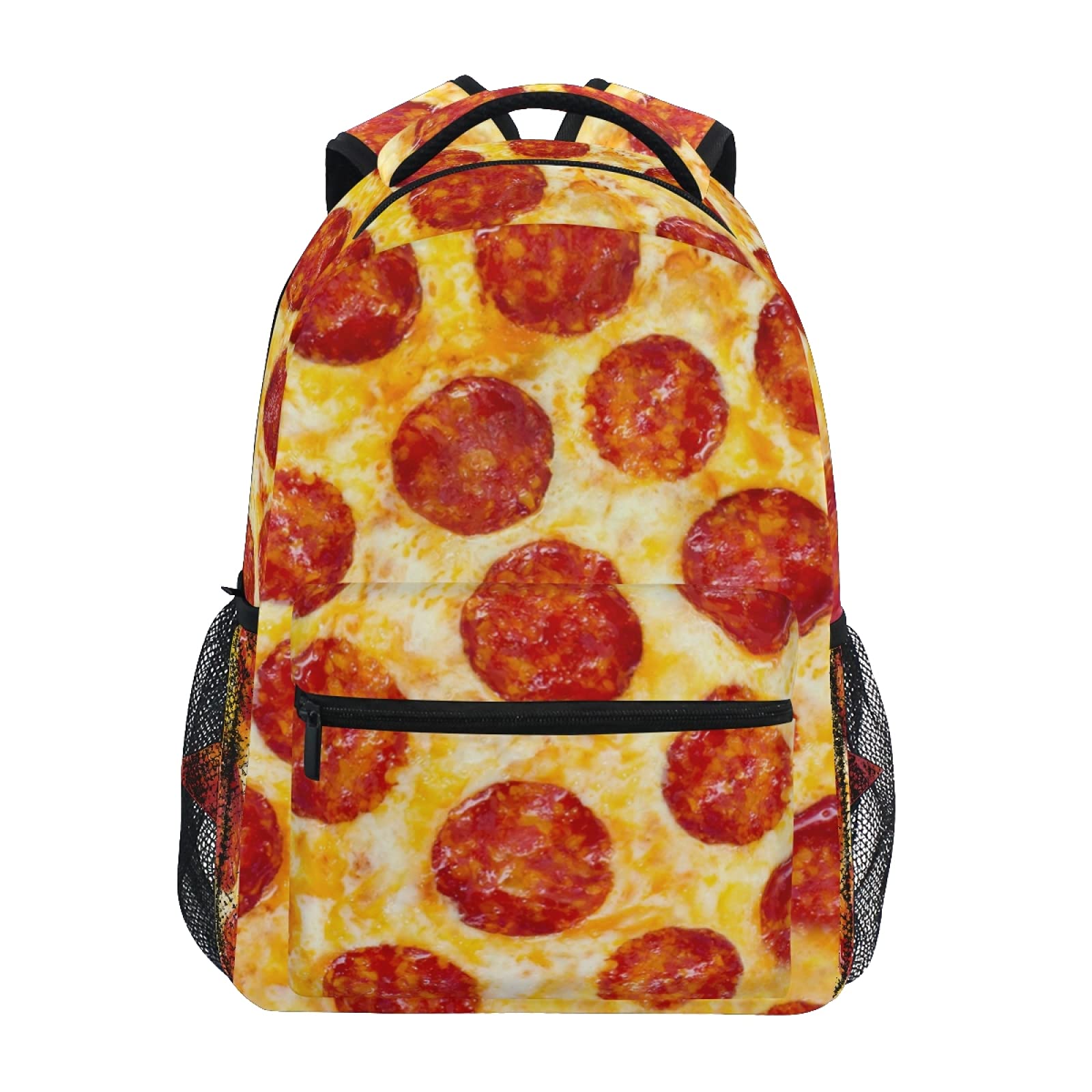 ALAZA Pepperoni Pizza Print Unisex Backpack - Stylish School Bag, Travel Laptop Bag & Casual Daypack for College, Work & Outdoor Adventures