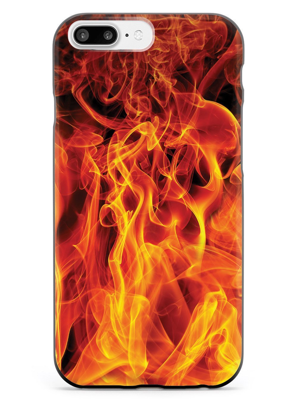 Premium 3D Textured Fire Inferno Flame Phone Case for Apple iPhone 7 Plus - Shockproof Protective Cover with Stylish Design - Perfect for Outdoor Adventures, Work & Daily Use