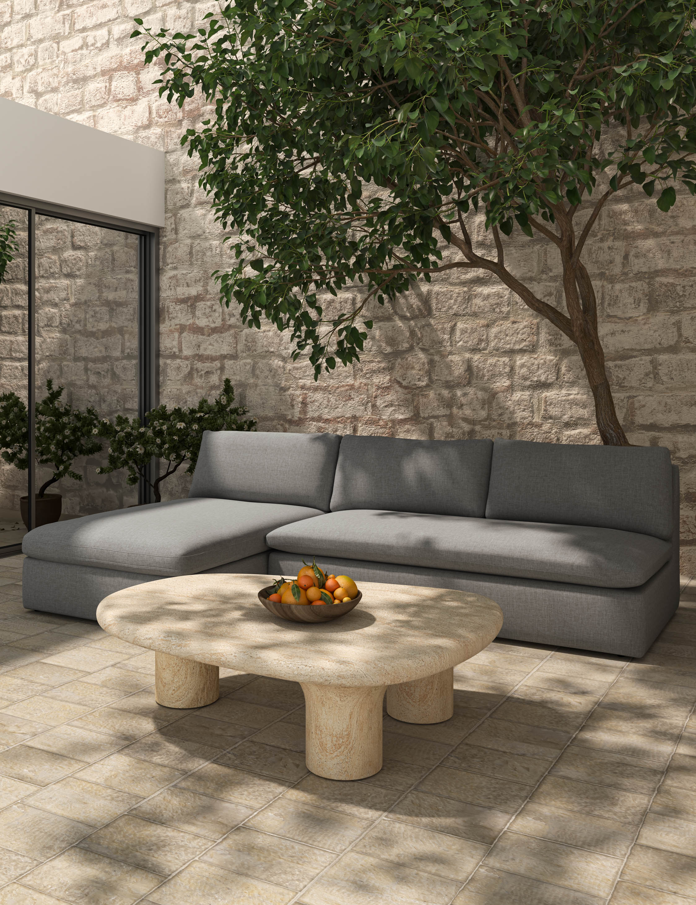 Artesia Modern Indoor Outdoor Coffee Table - Weather-Resistant Patio Furniture for Living Room, Garden & Poolside Use