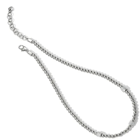 Brighton Meridian Petite Beads Station Necklace in Sterling Silver - Elegant Layering Necklace for Women, Perfect for Everyday Wear & Special Occasions